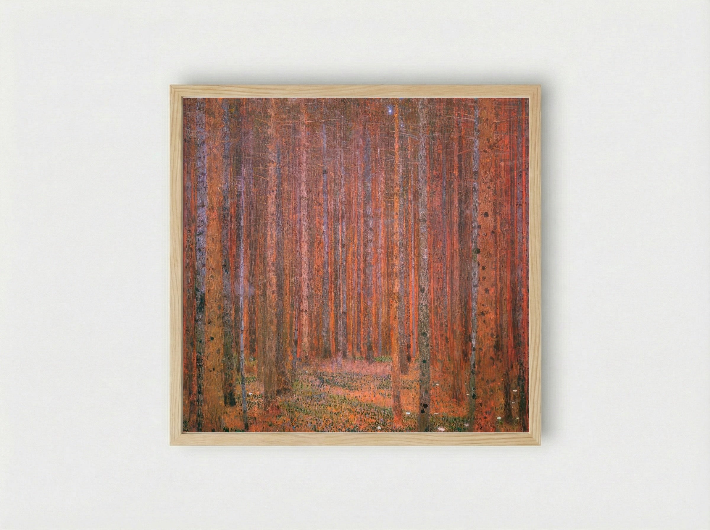 Fir Forest by Henri Rousseau – Dreamlike Woodland Landscape Art Print - Framed Print Wood