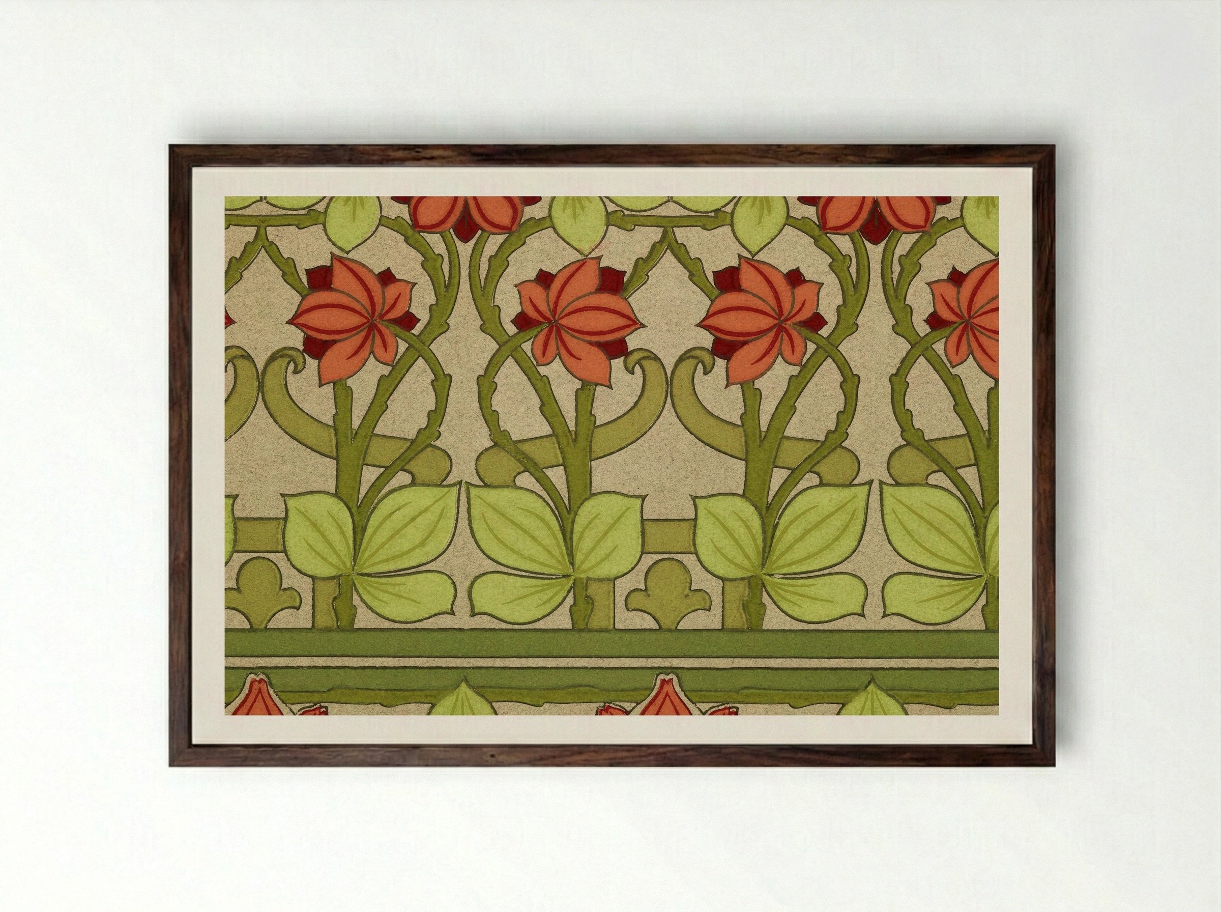 Frieze and Border - S.A. Maxwell - Framed Print Dark Wood