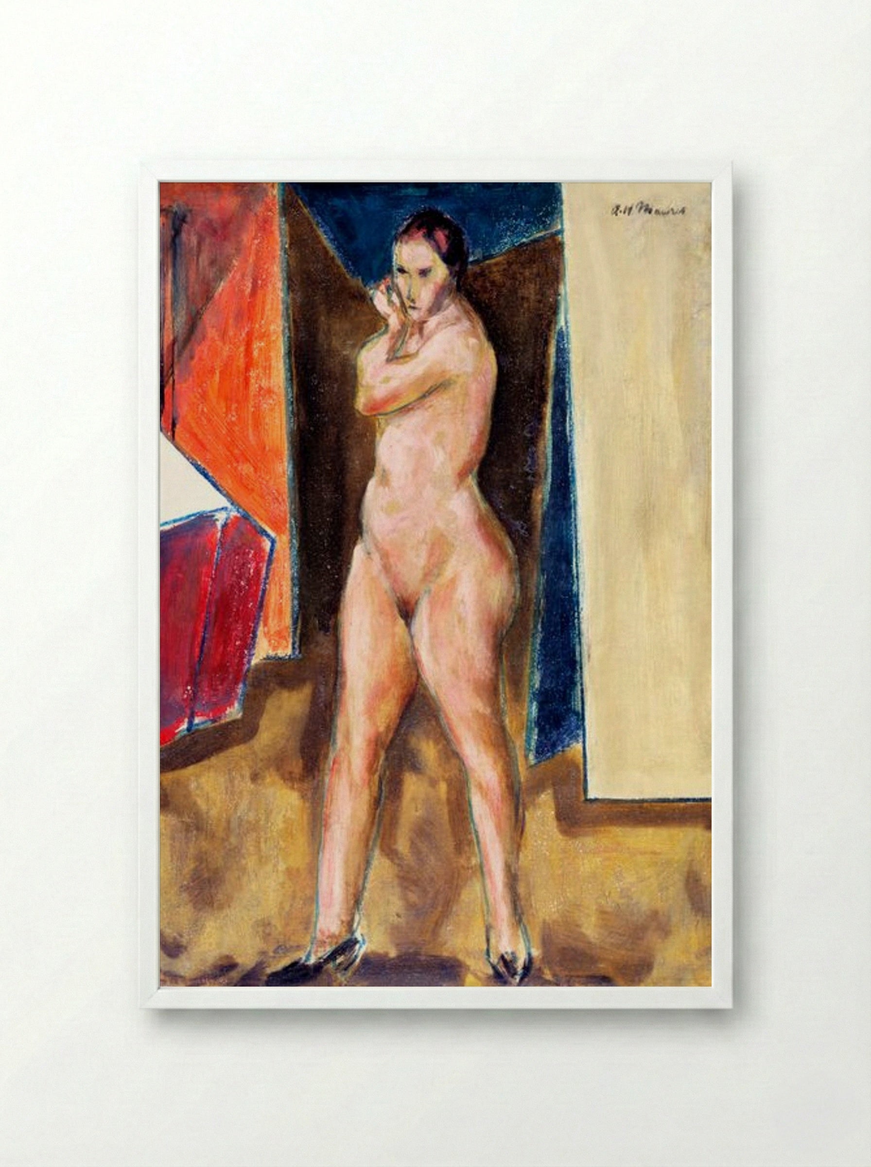 Nude (Standing Figure) - Alfred Henry Maurer - Framed Print White