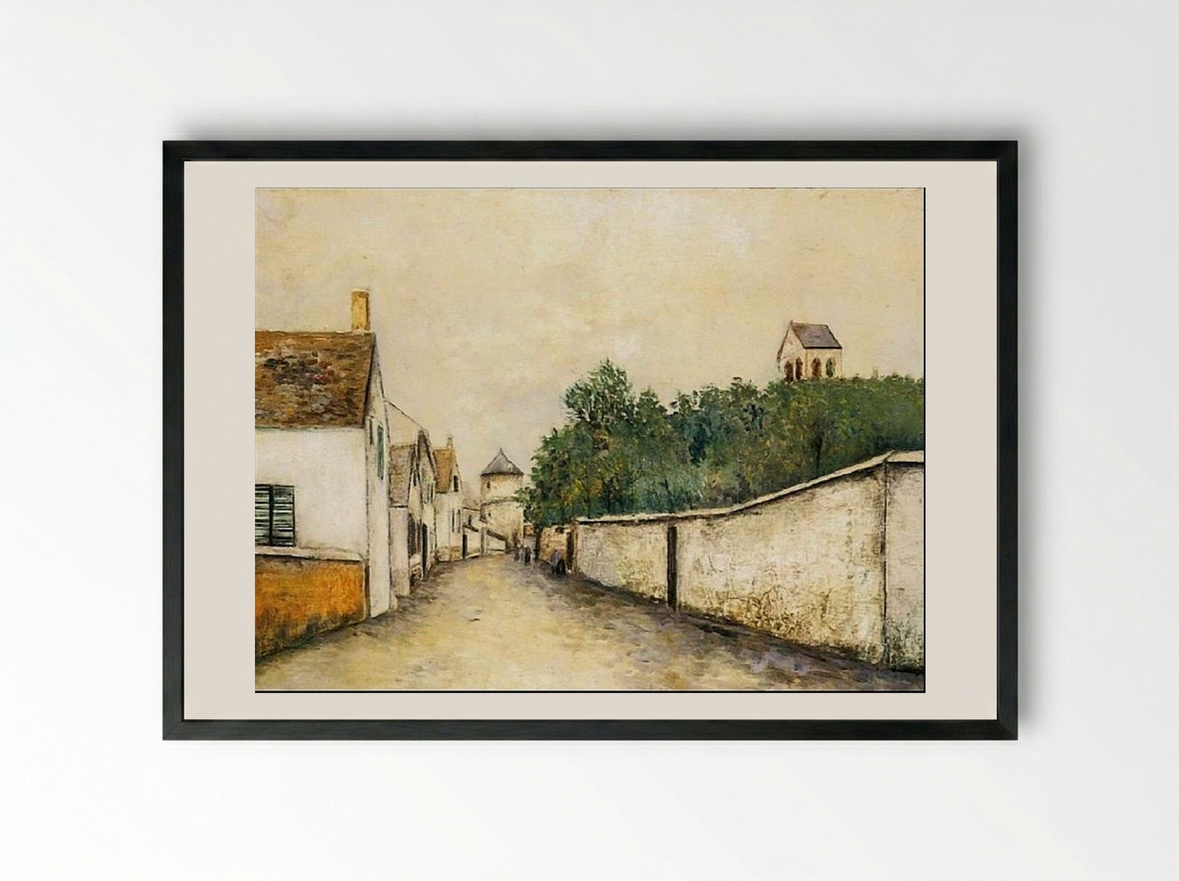 Street Scene, Montmartre - Maurice Utrillo - Framed Print Black