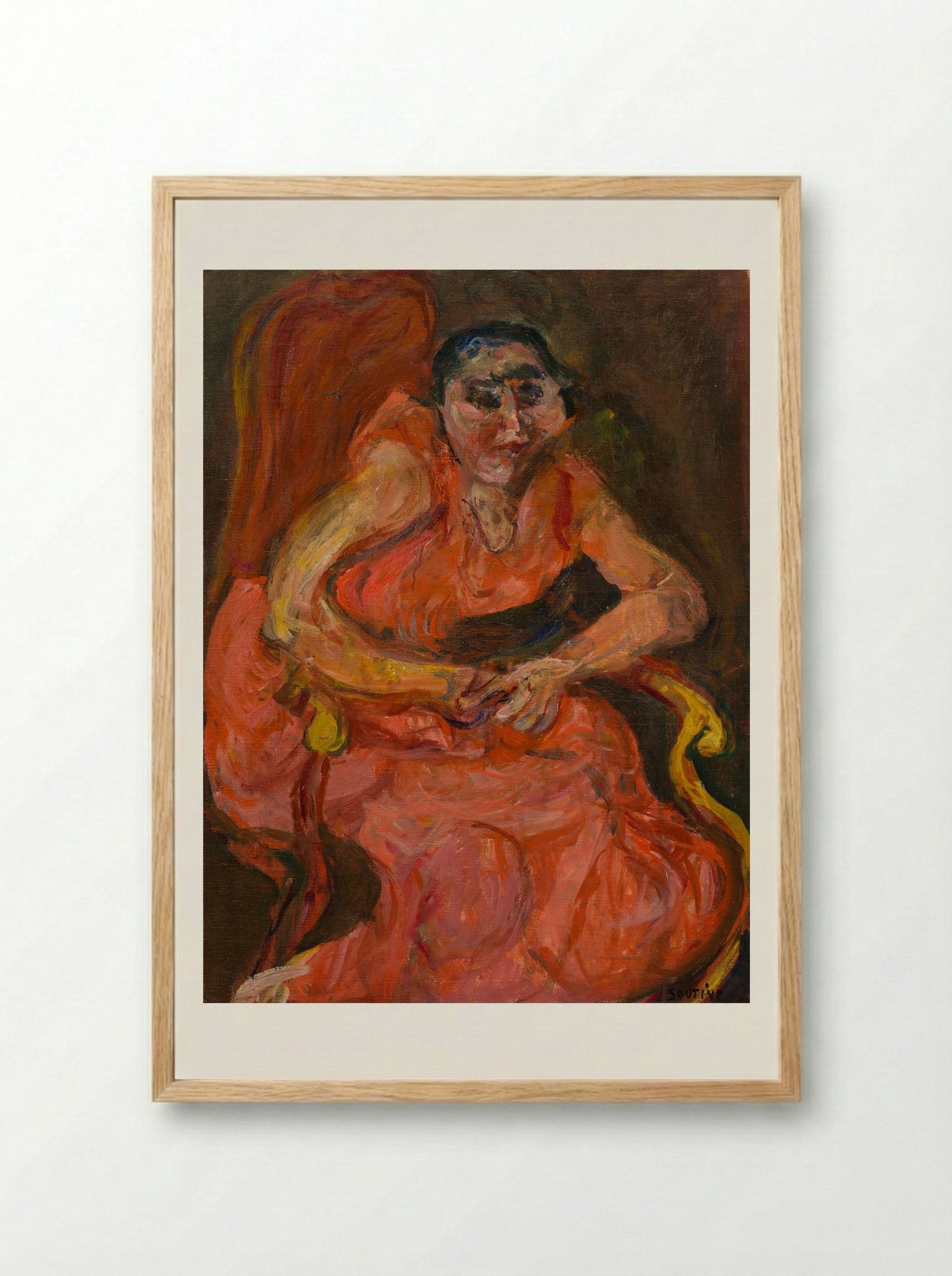 Woman in Pink - Chaïm Soutine - Framed Print Wood