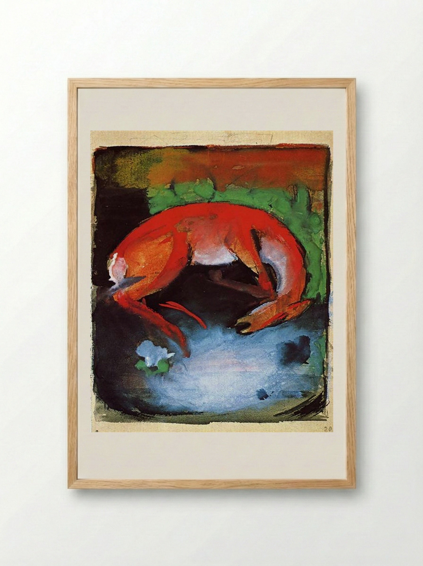 Dead Deer - Franz Marc - Framed Print Wood