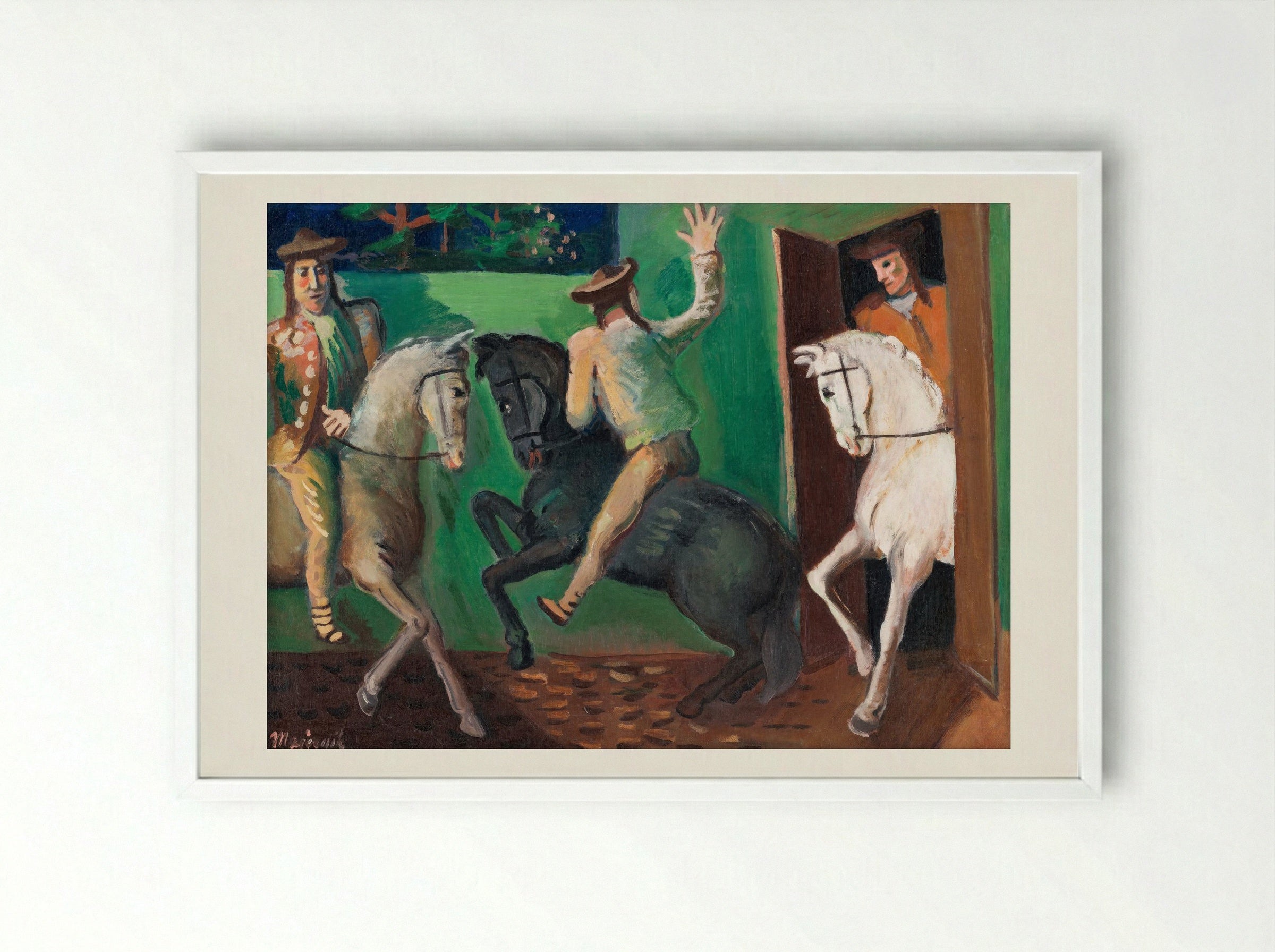 Riders on Horses - Cyprián Majerník - Framed Print White
