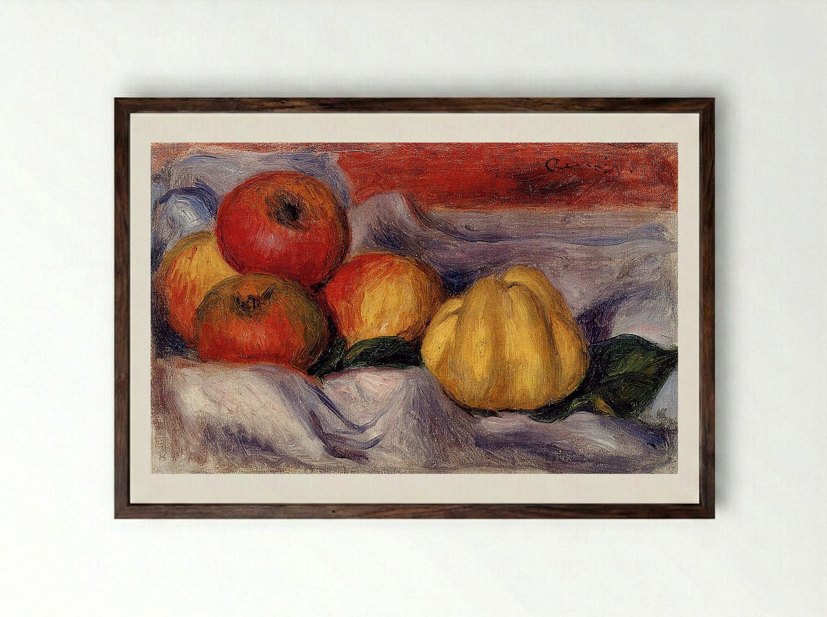 Still Life with Apples - Pierre-Auguste Renoir - Framed Print Dark Wood