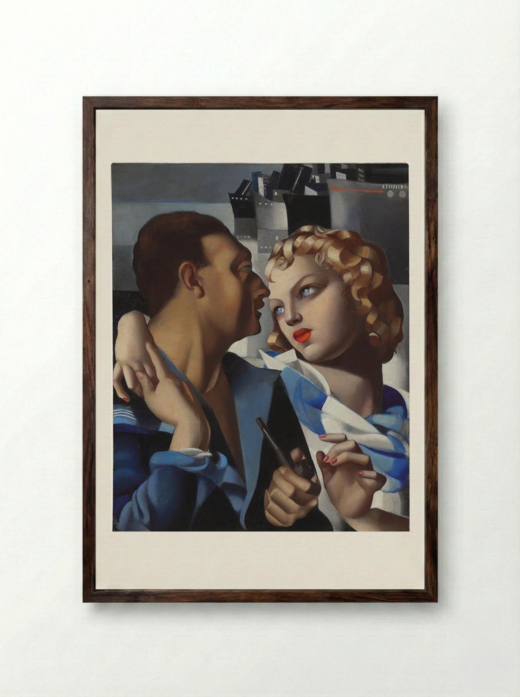 Idyll - Tamara de Lempicka - Framed Print Dark Wood