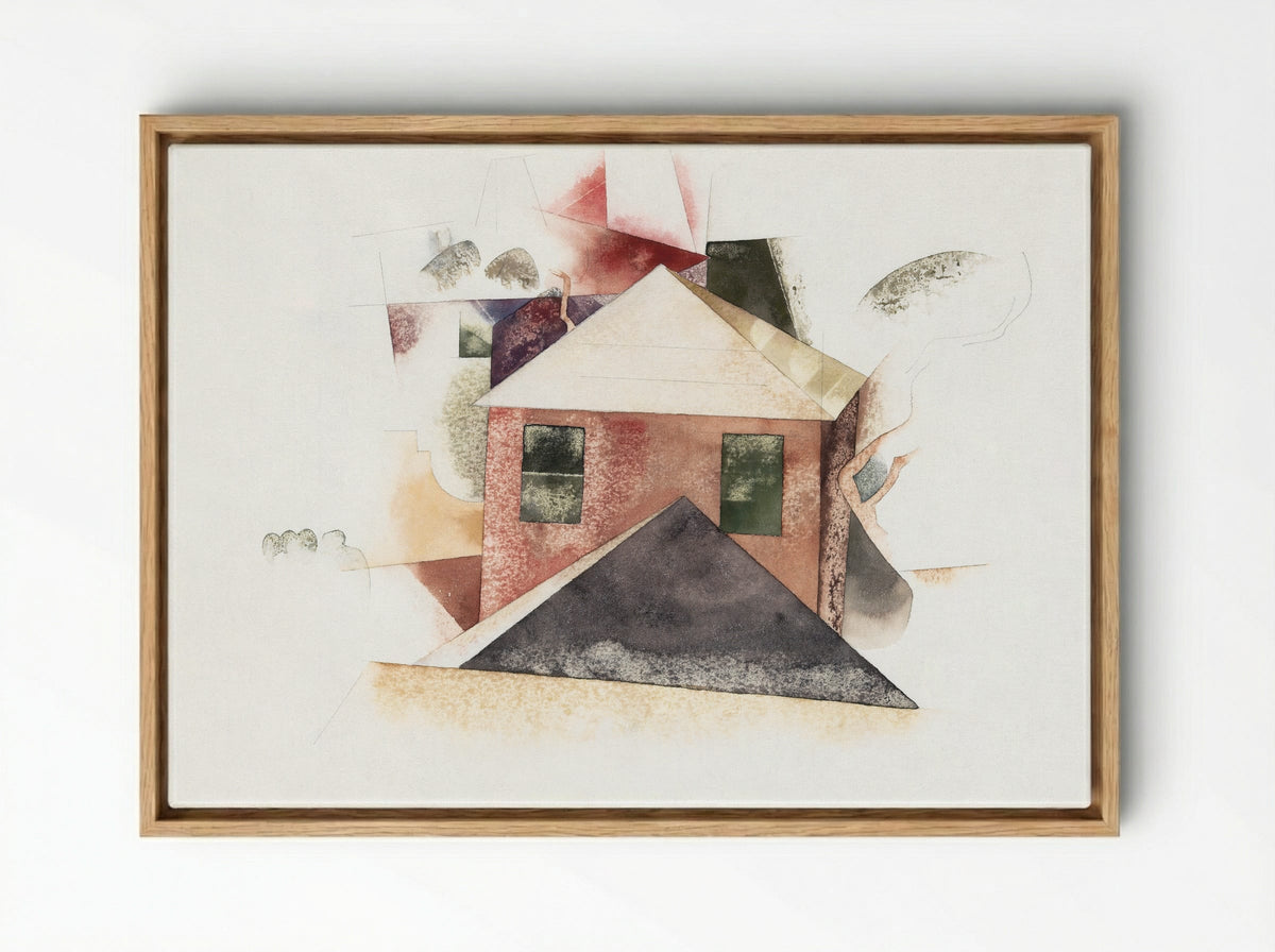 Houses with Red - Charles Demuth - Framed Canvas Wood