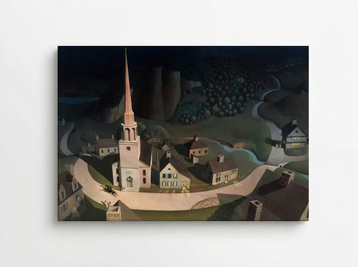 The Midnight Ride of Paul Revere - Grant Wood - Canvas