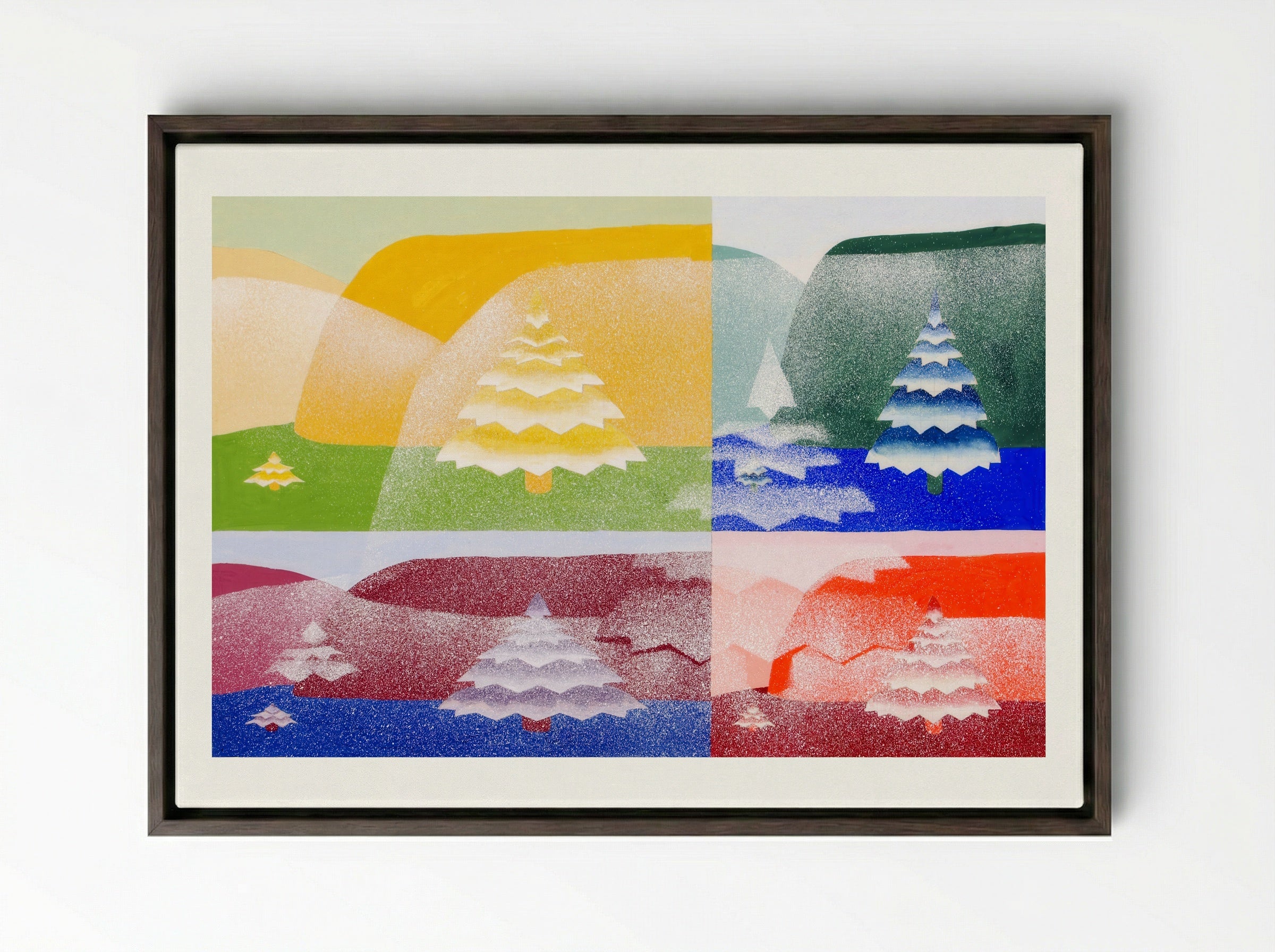 Trees, from 'The Mathematical Basis of the Arts' - Joseph Schillinger - Framed Canvas Dark Wood