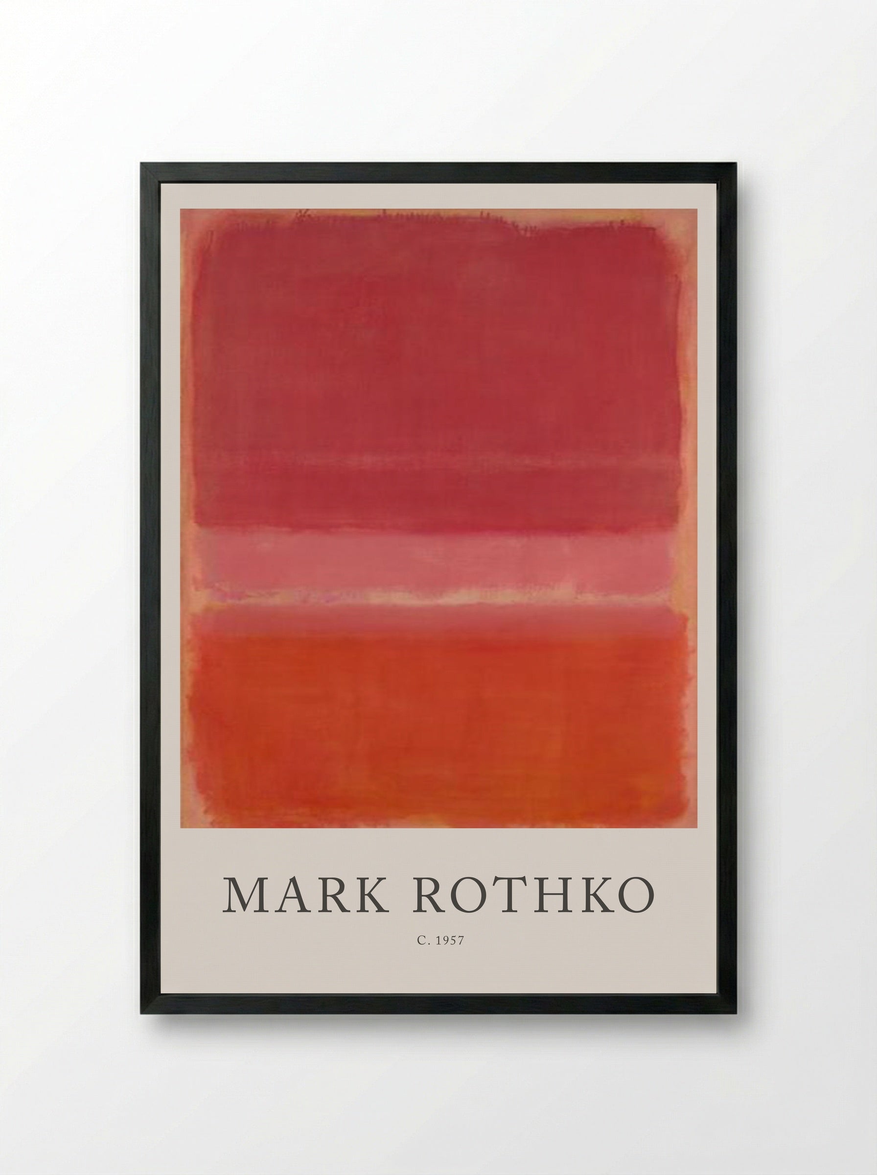 Untitled (Three Rectangles, Shades of Red) - Mark Rothko - Framed Print Black