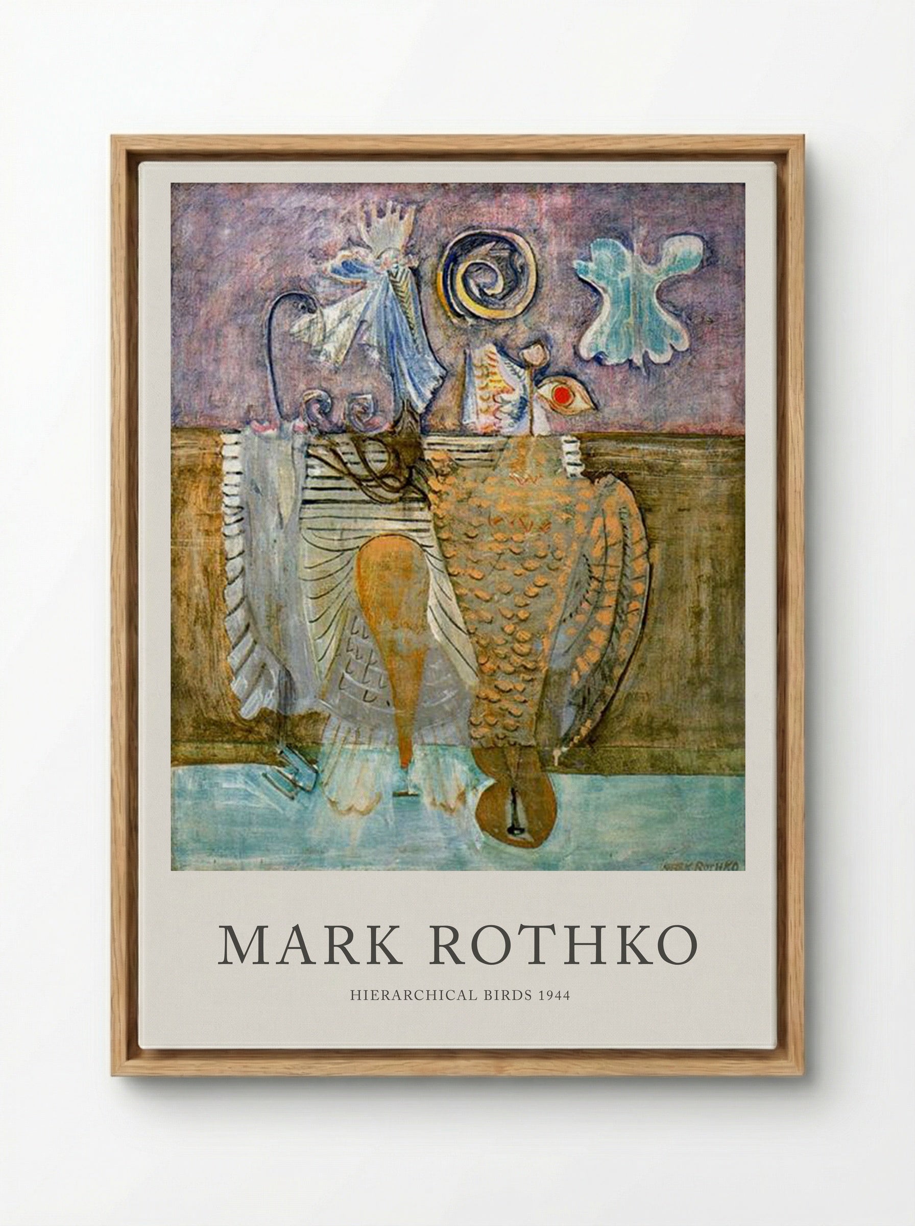 Hierarchical Birds - Mark Rothko - Framed Canvas Wood
