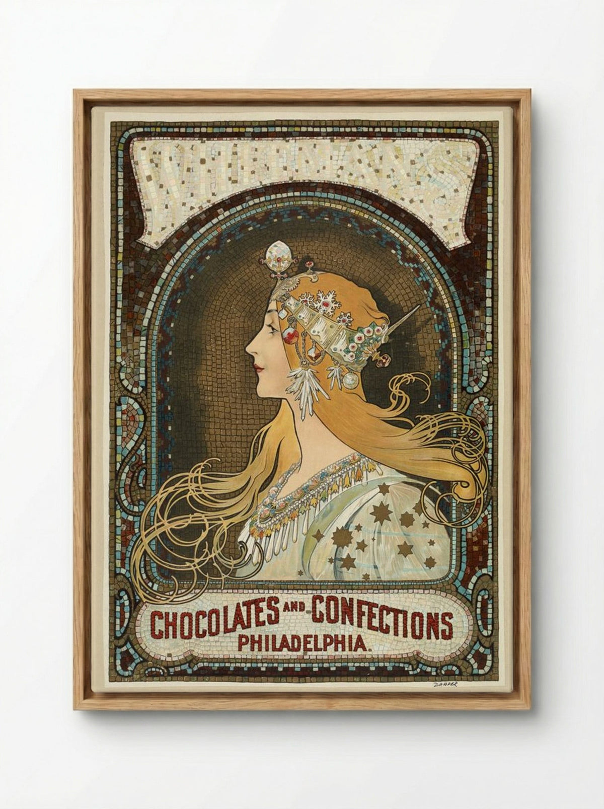 Zodiac - Alphonse Mucha - Framed Canvas Wood