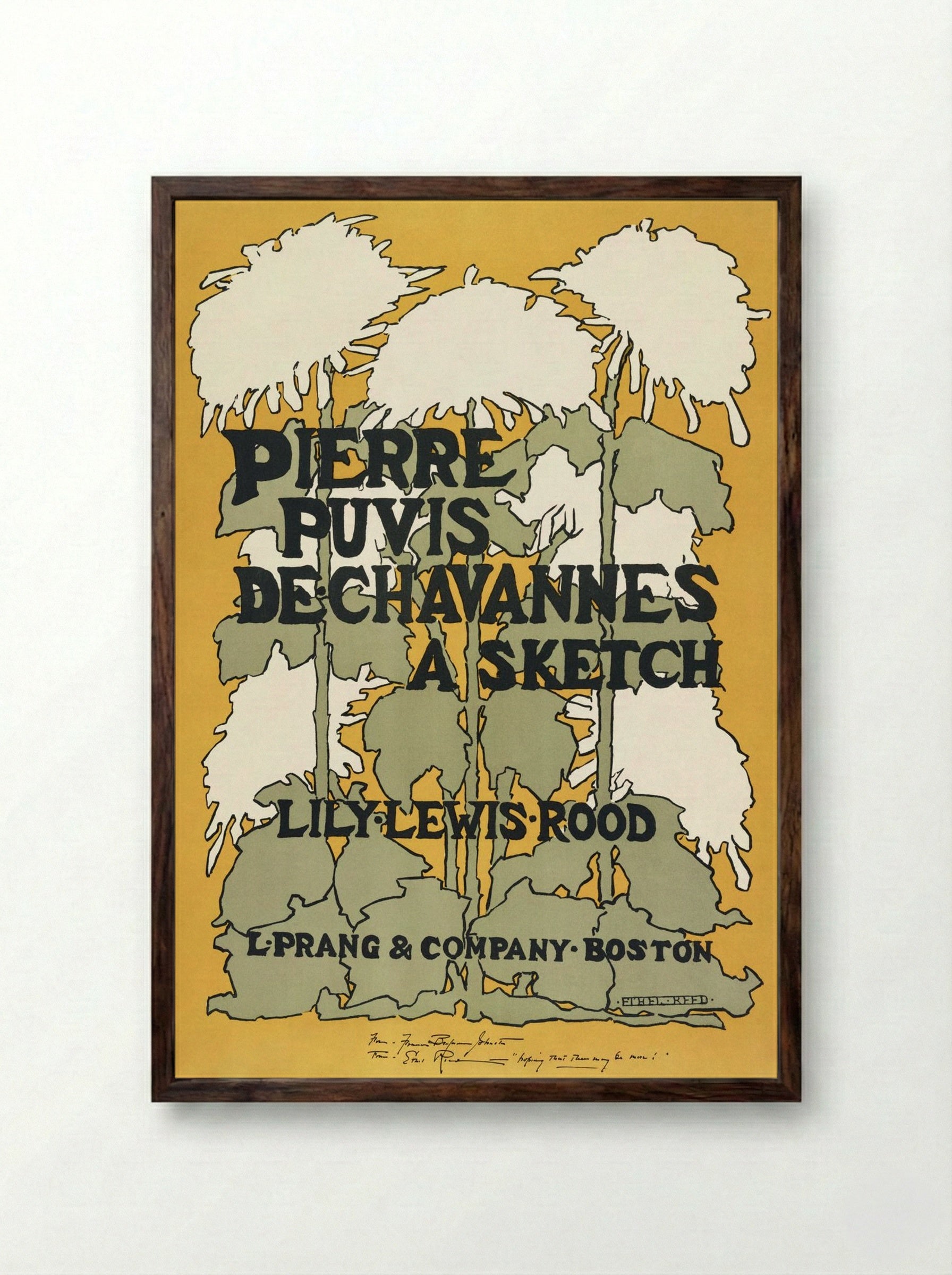 Pierre Puvis de Chavannes: A Sketch of Lily Lewis Rood - Ethel Reed - Framed Print Dark Wood
