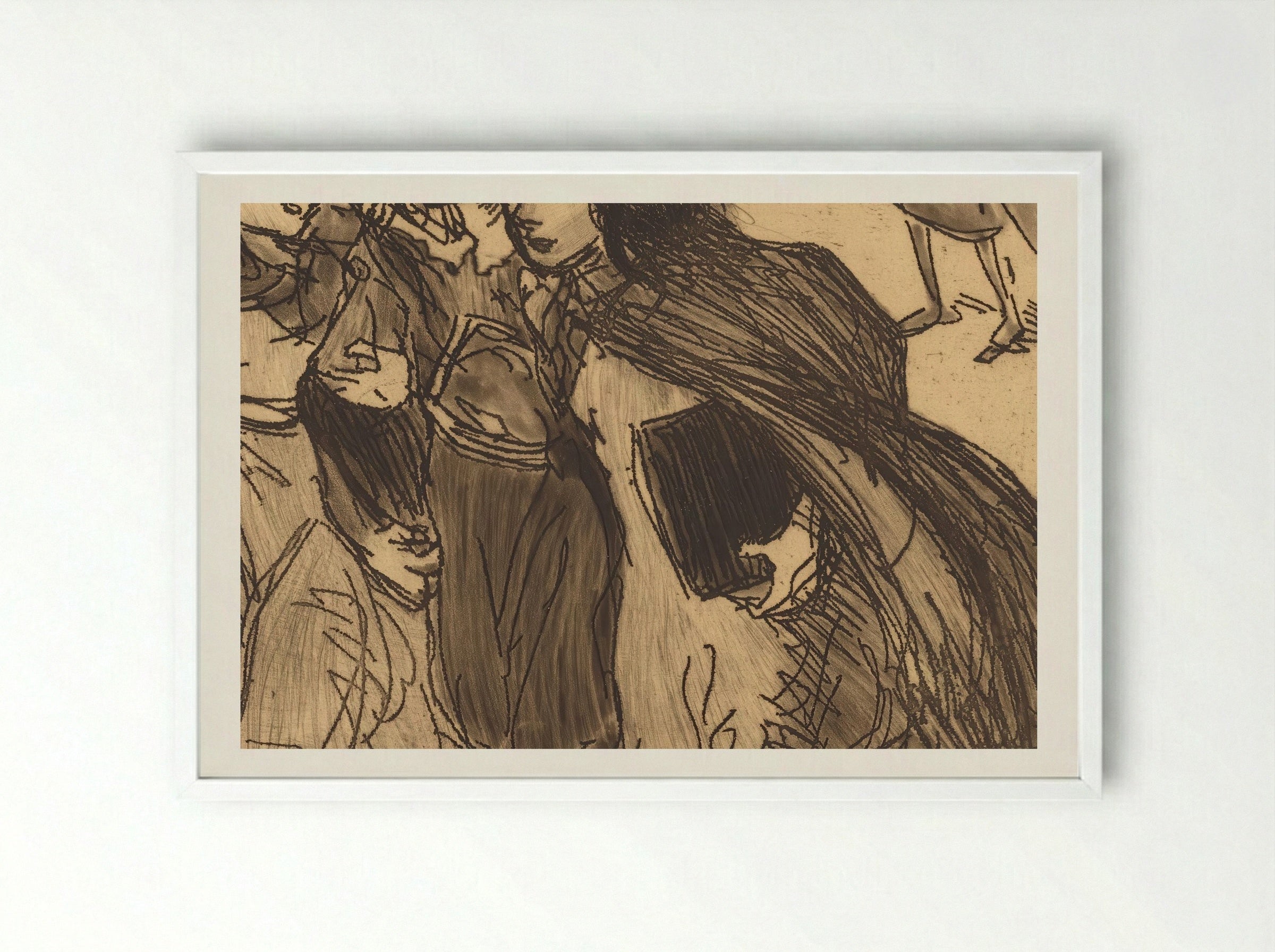 Girls Coming from School - Théophile Alexandre Steinlen - Framed Print White