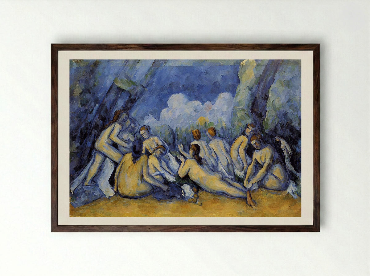 The Large Bathers - Paul Cézanne - Framed Print Dark Wood