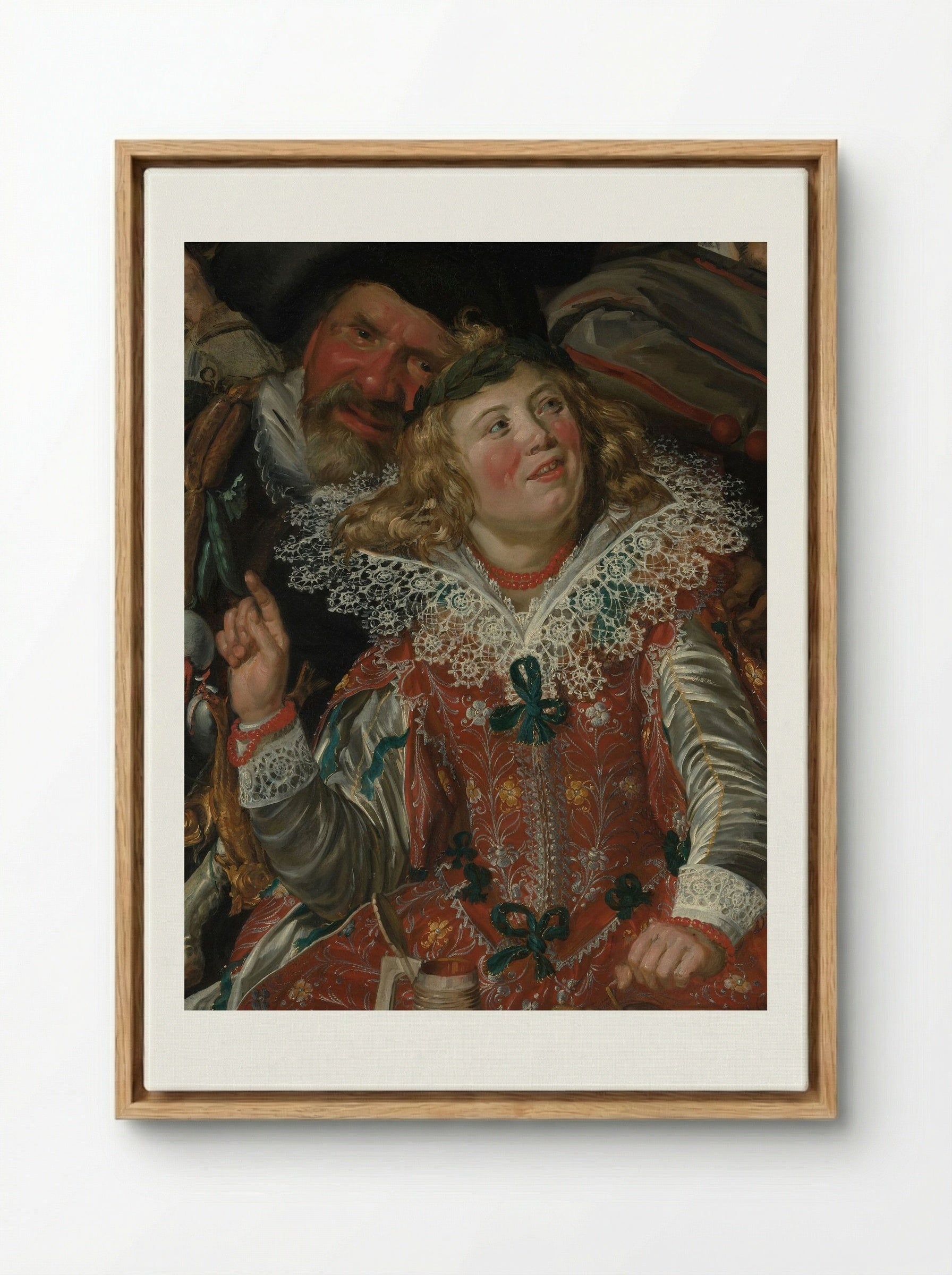 Merrymakers at Shrovetide - Frans Hals - Framed Canvas Wood