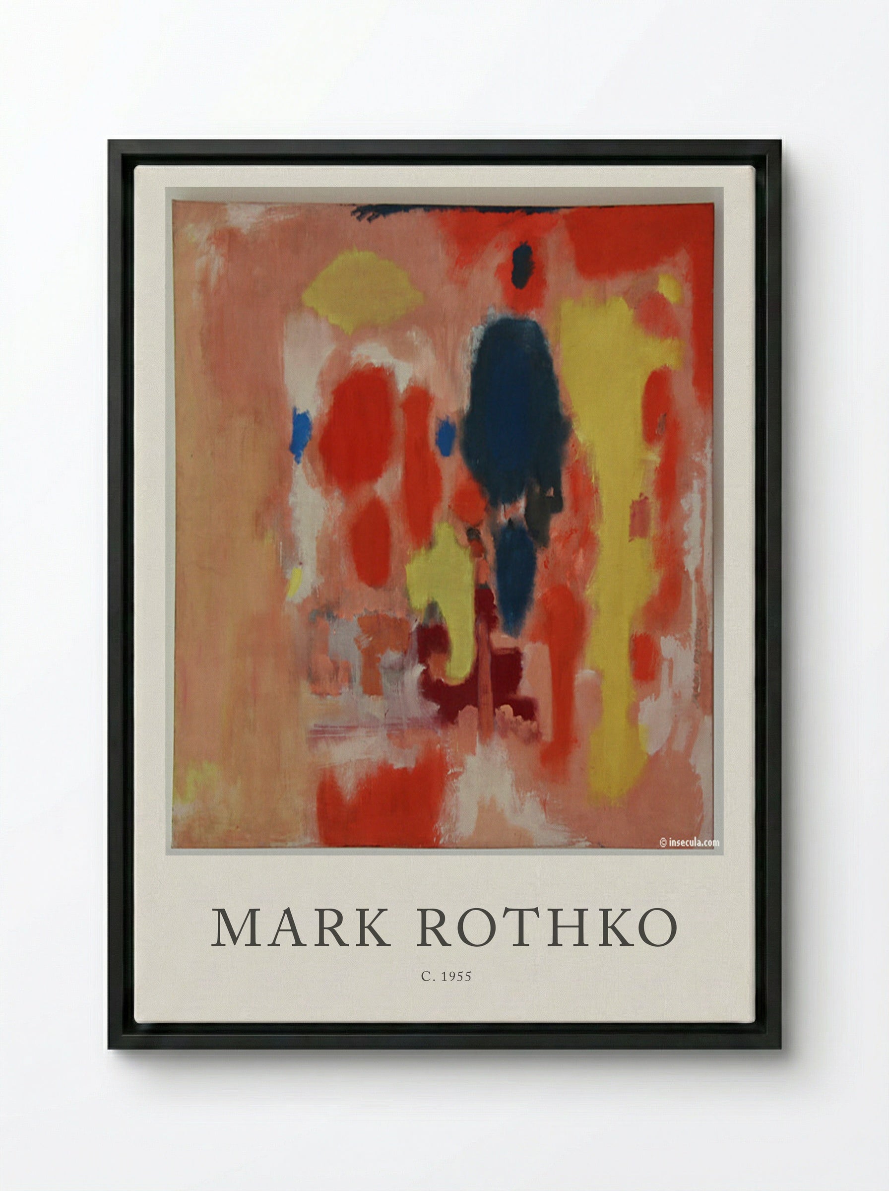 Untitled (Colour Field Painting) - Mark Rothko - Framed Canvas Black