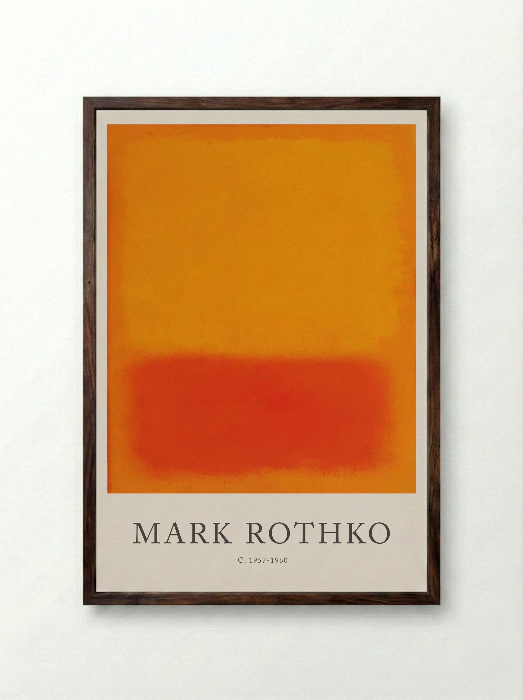 Untitled (Orange and Red) - Mark Rothko - Framed Print Dark Wood
