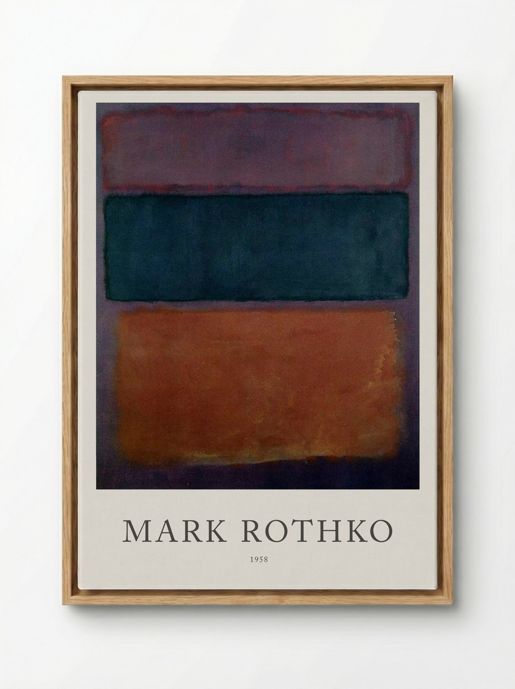Untitled (Three Rectangles, 1958) - Mark Rothko - Framed Canvas Wood