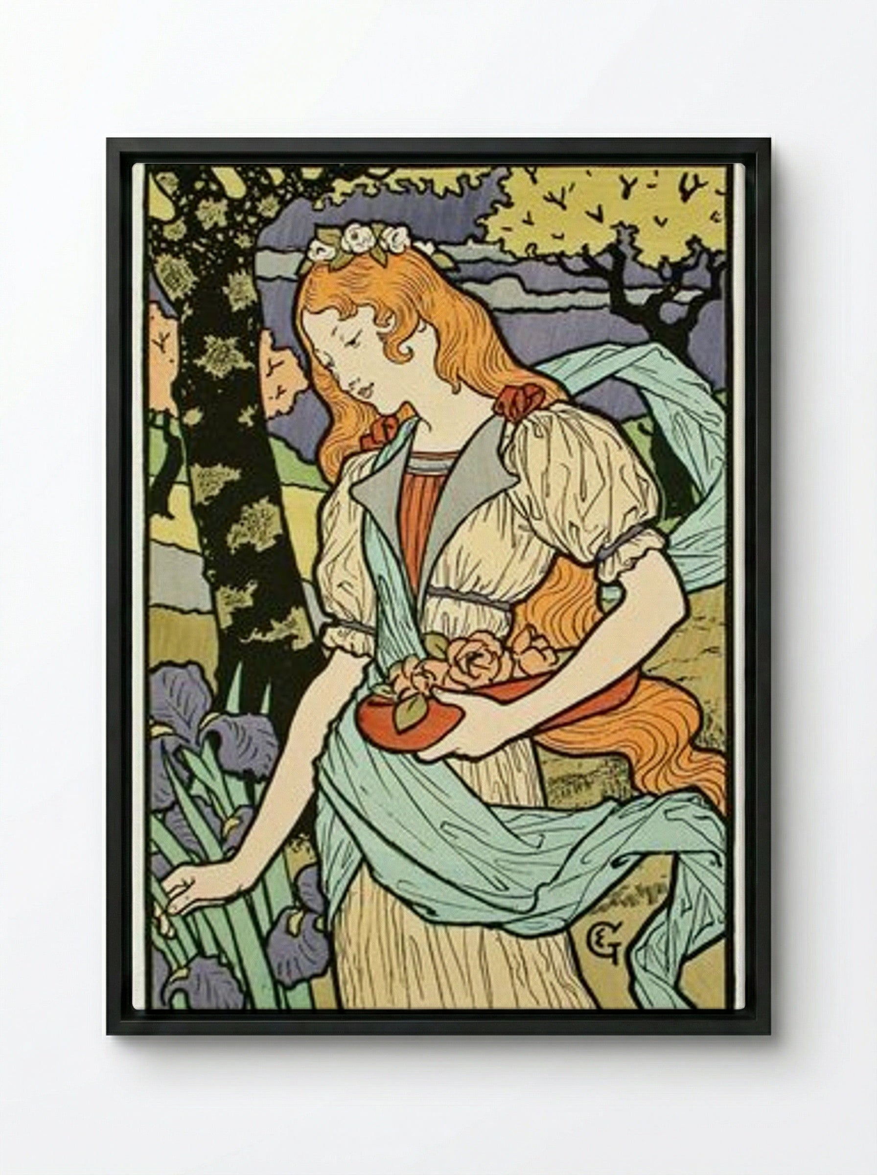 Poster for an Exhibition of French Decorative Art at the Grafton Galleries - Eugène Grasset - Framed Canvas Black
