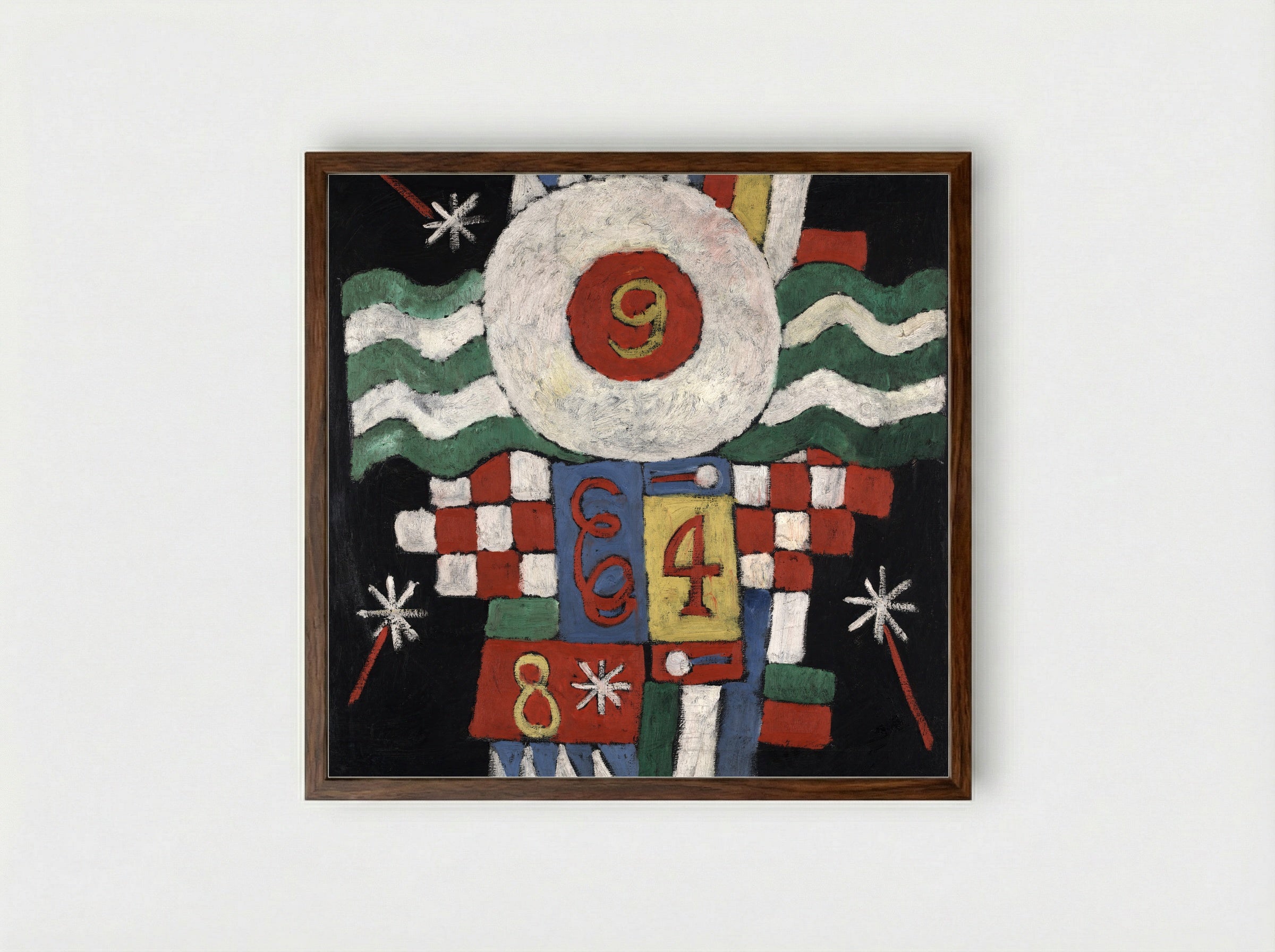 Collection of Numbers, Designs and Letters Seen by Me at the Beginning of the War in Berlin - Paul Klee - Framed Print Dark Wood