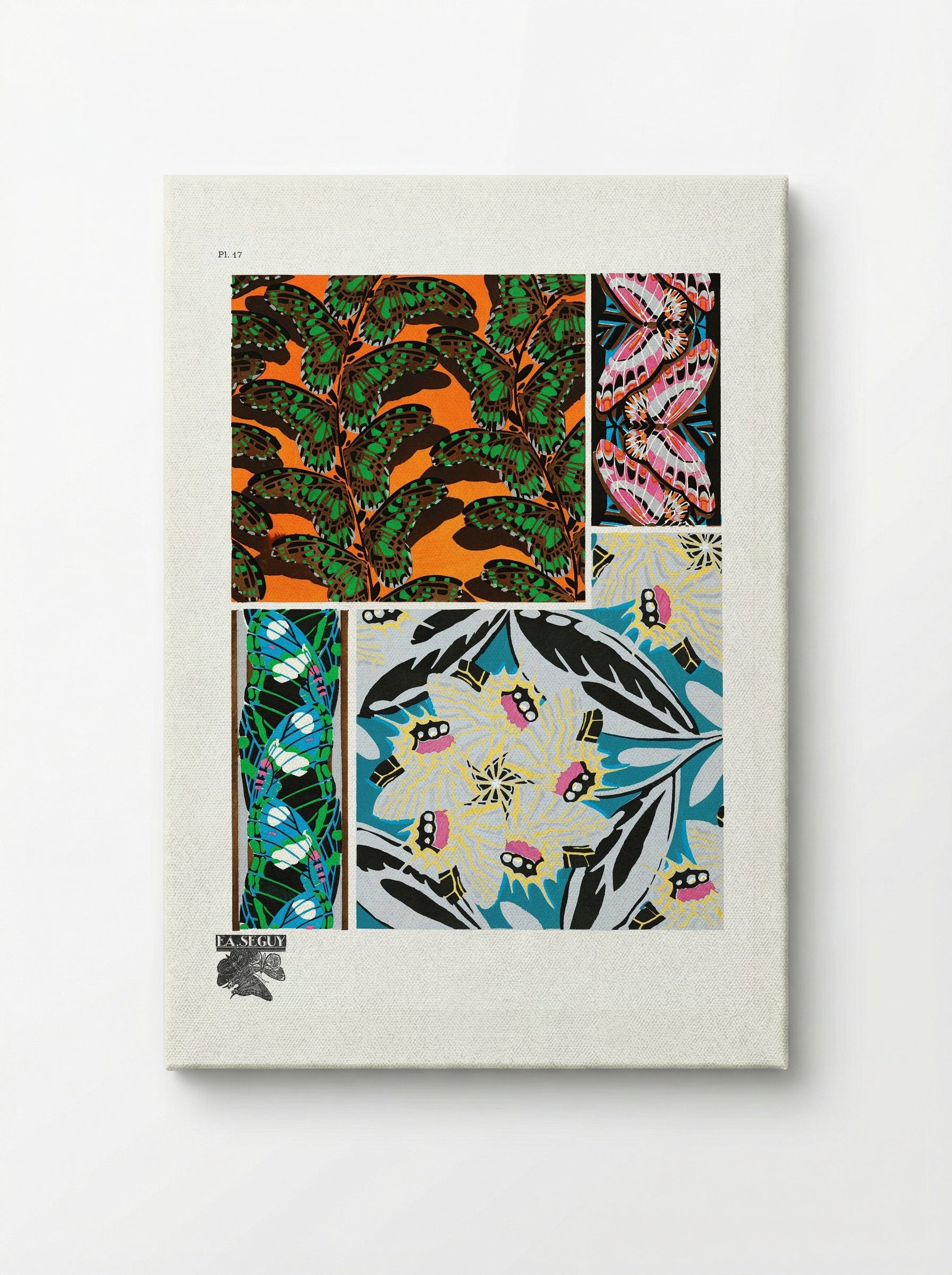 Butterflies Pattern Plate 17 - Émile-Allain Séguy - Canvas