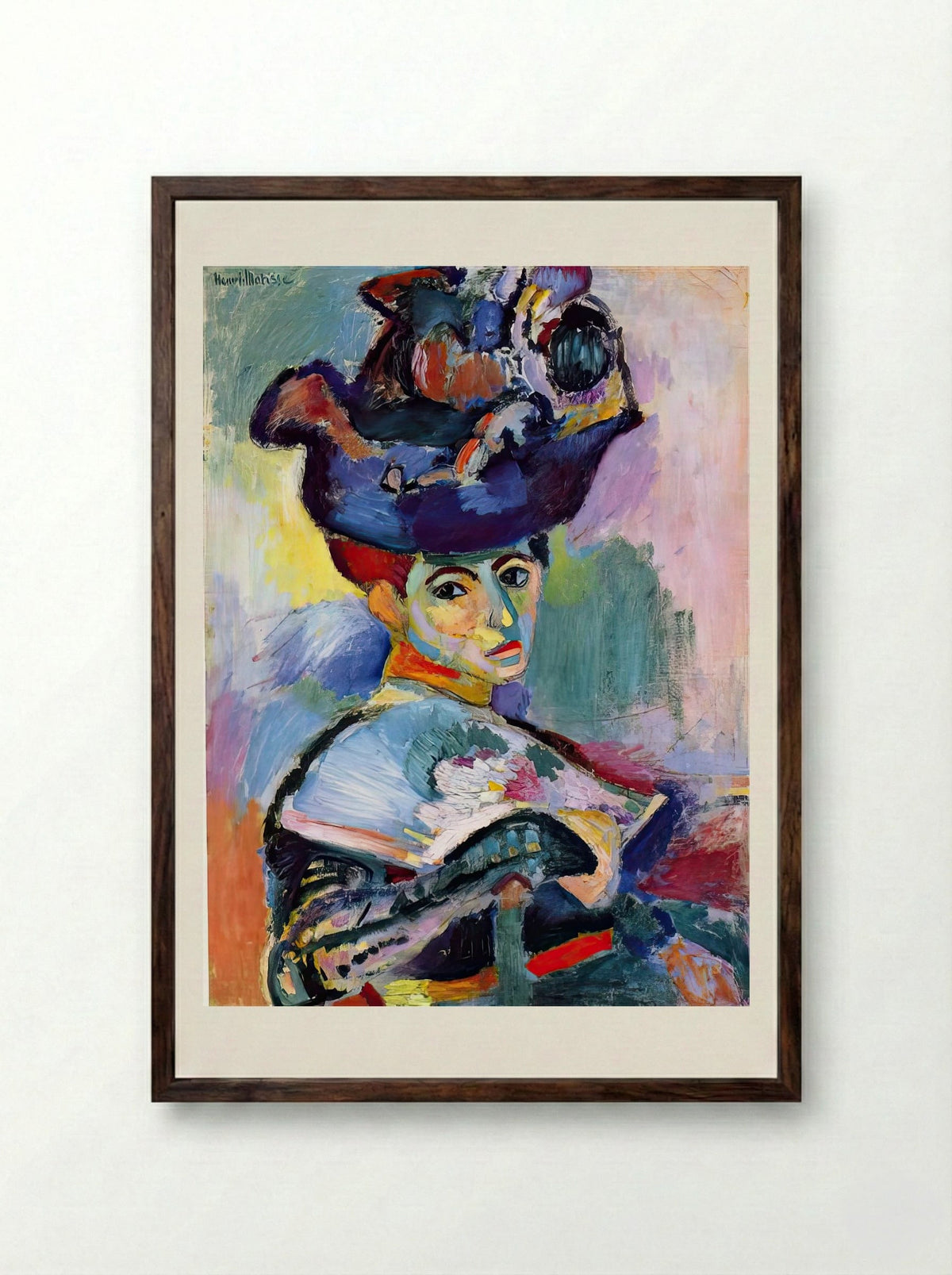 Woman Beside the Water by Henri Matisse – Fauvist Figurative Landscape Print - Framed Print Dark Wood