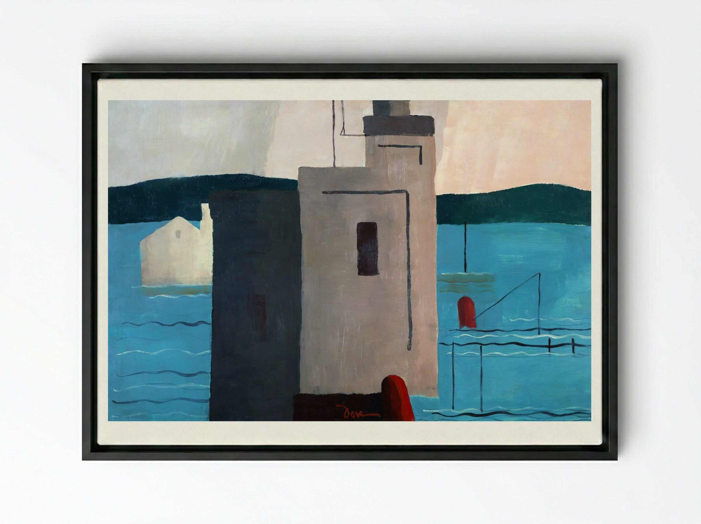 Lloyd's Harbor - Arthur Dove - Framed Canvas Black