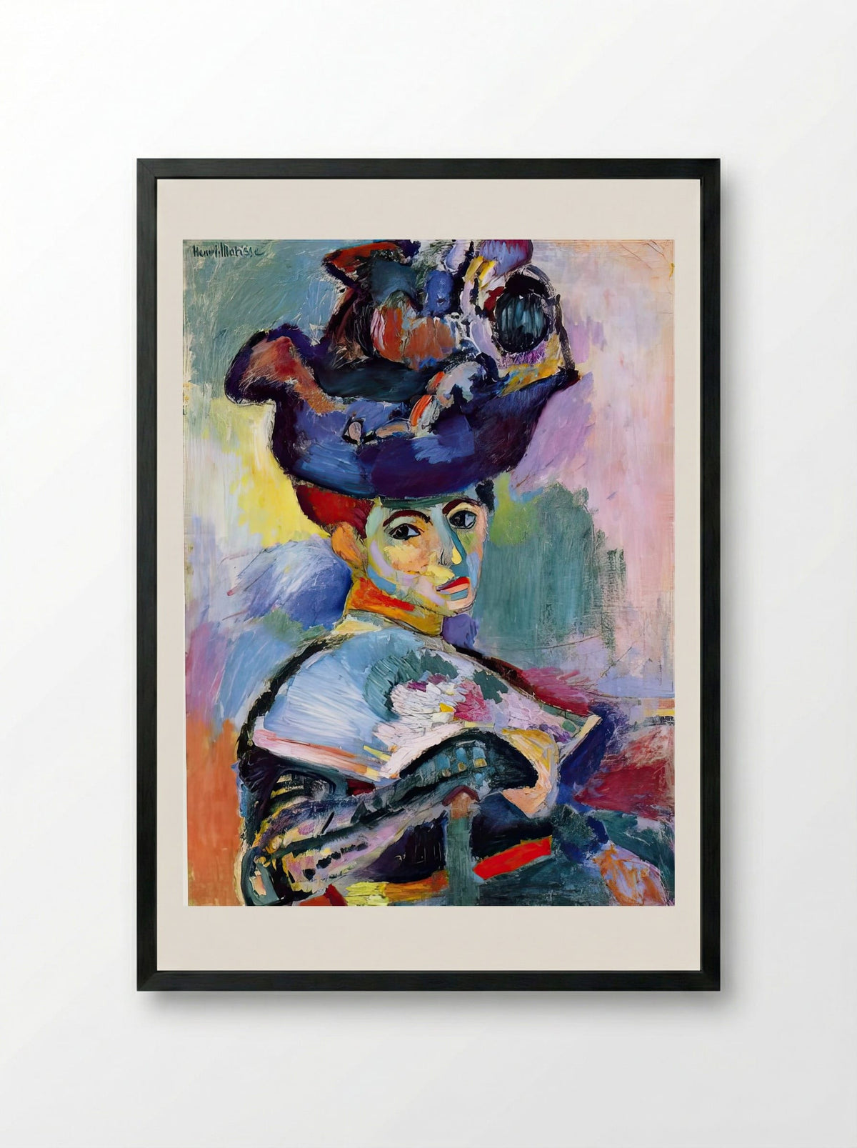 Woman Beside the Water by Henri Matisse – Fauvist Figurative Landscape Print - Framed Print Black