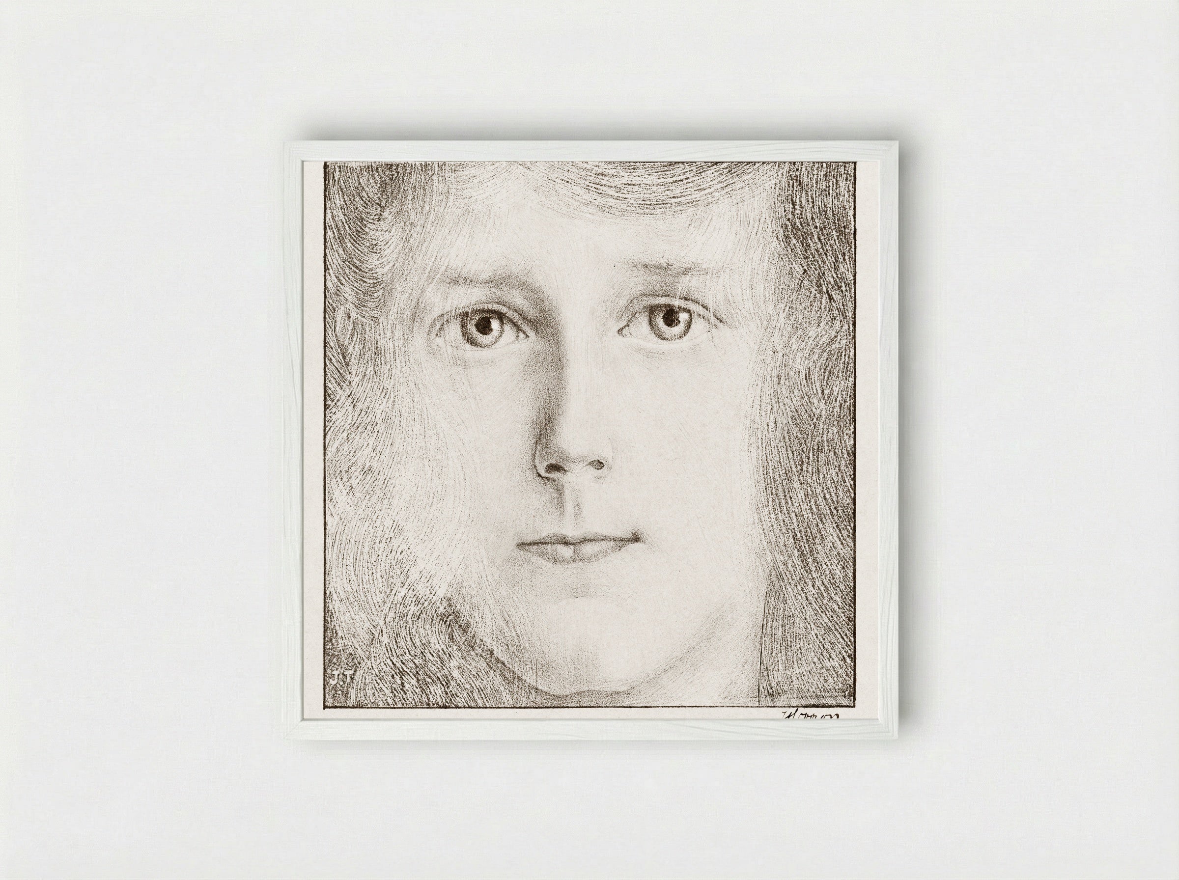 Portrait of Willy Timmerman - Jan Toorop - Framed Print White