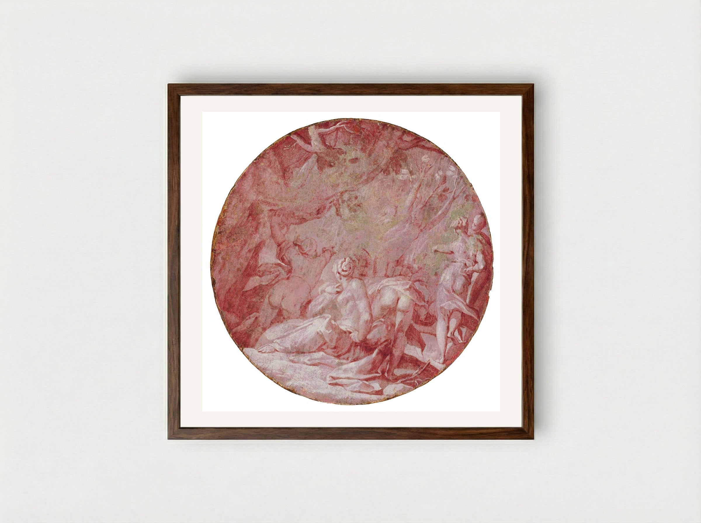 Apollo and Daphne - Abraham Bloemaert - Framed Print Dark Wood