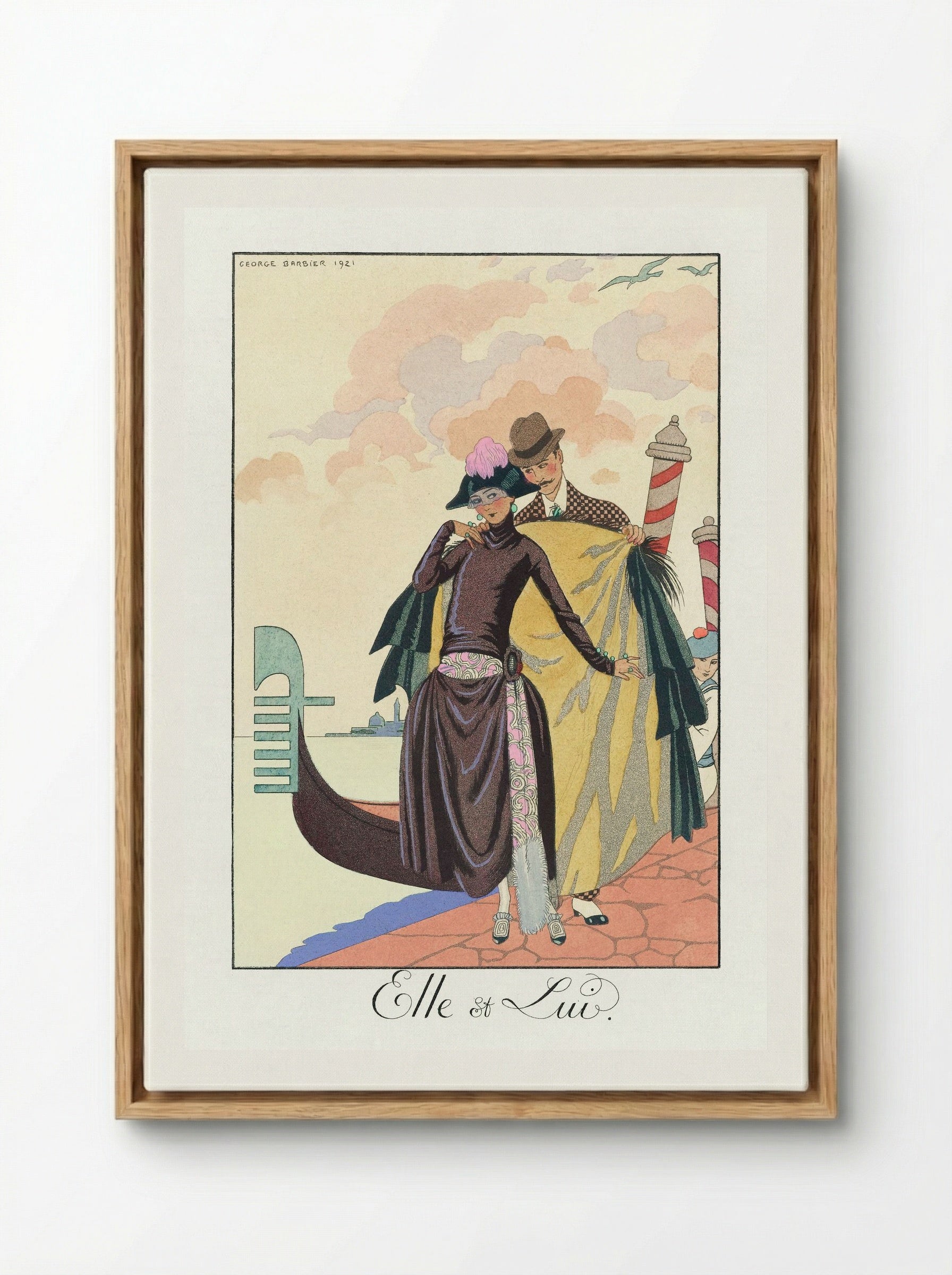 Elle et Lui - George Barbier - Framed Canvas Wood