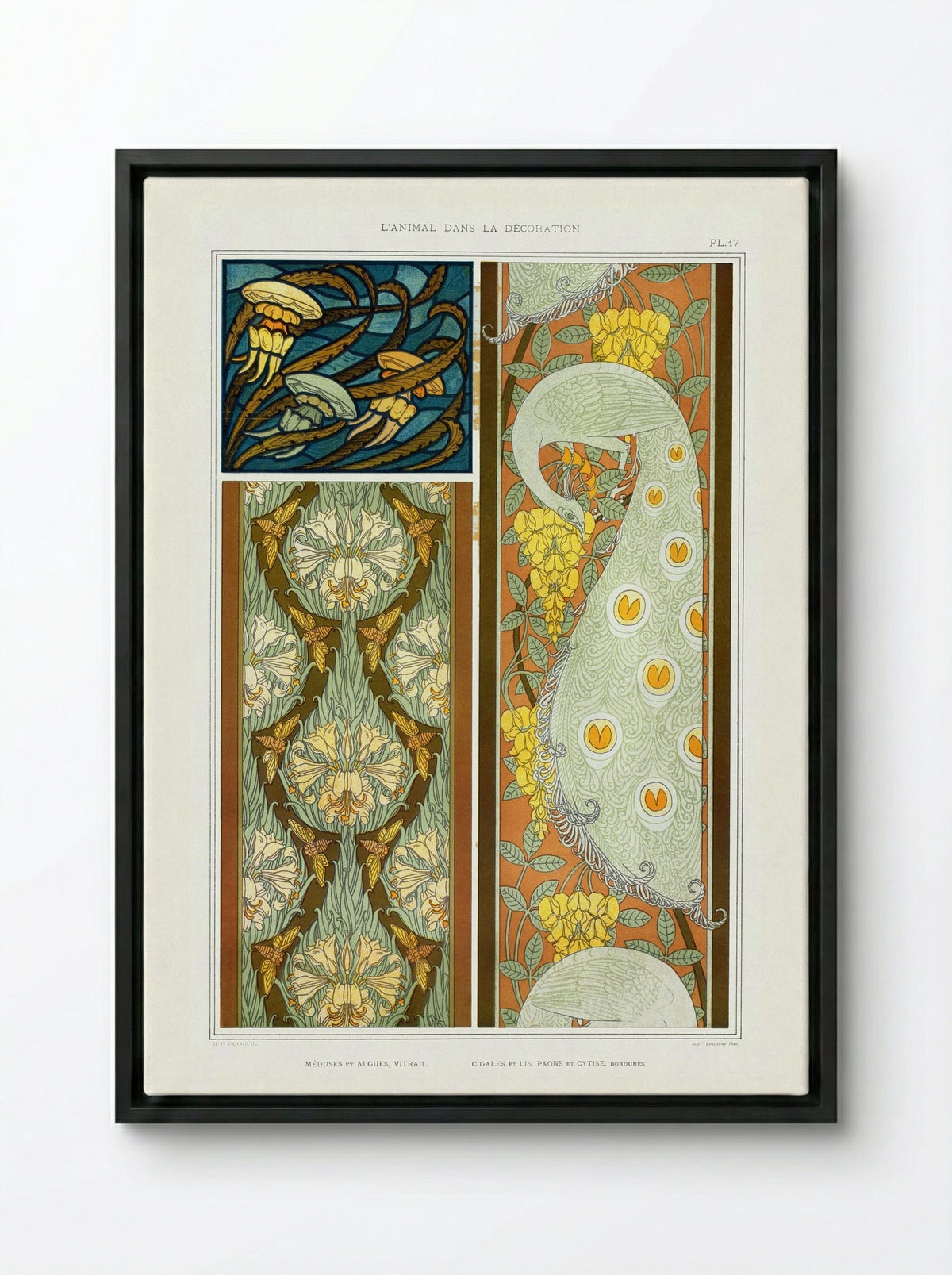 L'Animal dans la Décoration, Plate 17 - Maurice Pillard Verneuil - Framed Canvas Black