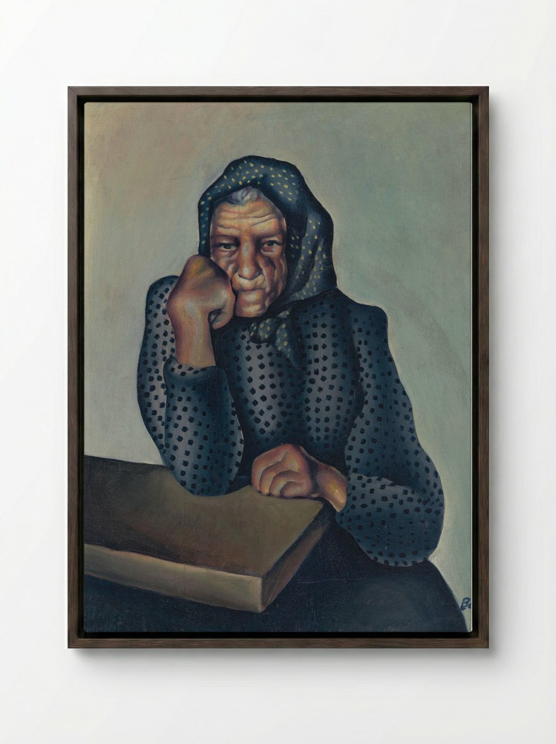 Worry - Konstantin Bauer - Framed Canvas Dark Wood