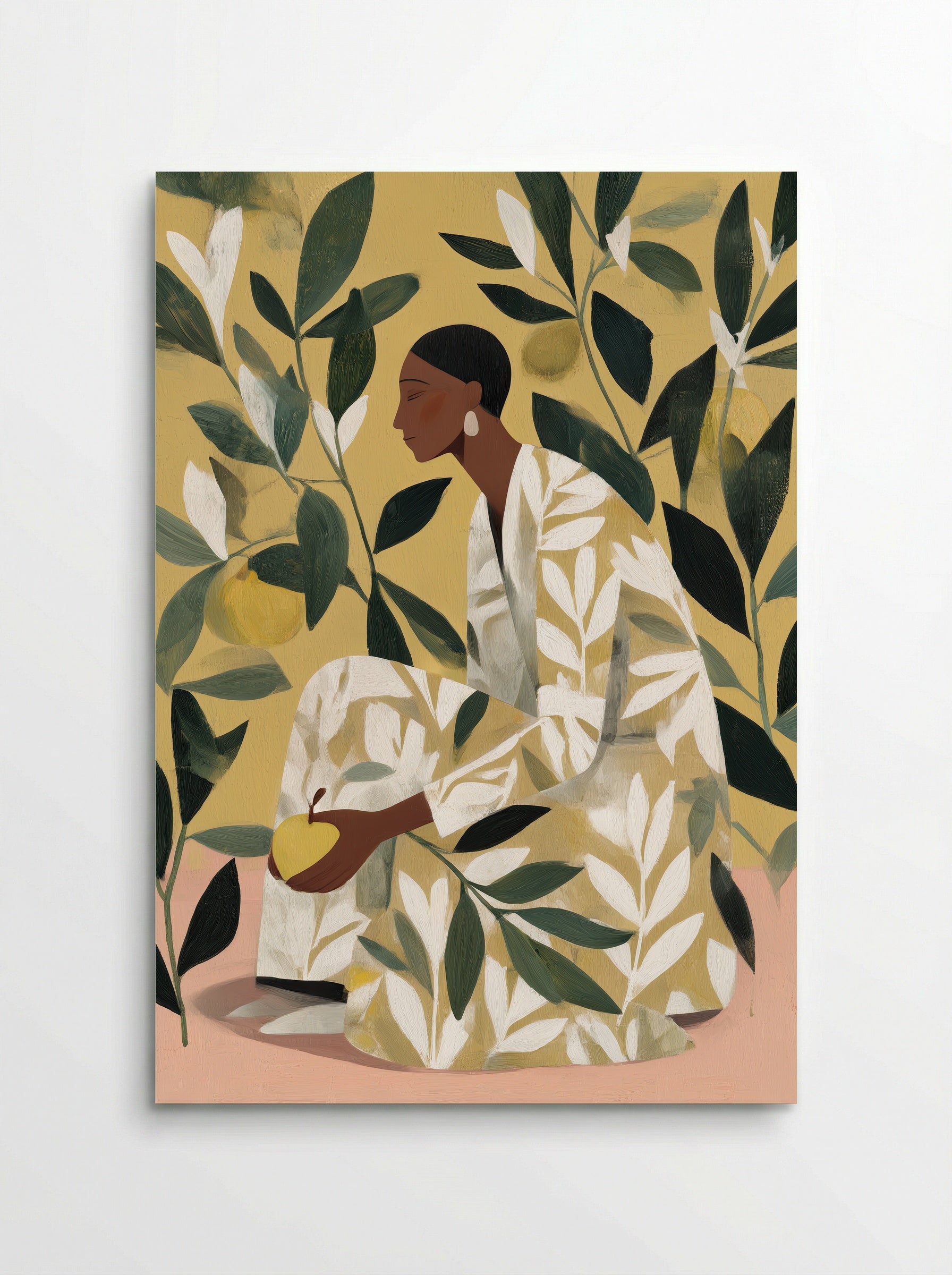 Lemon Garden Figure Modern Botanical Art Print - Poster