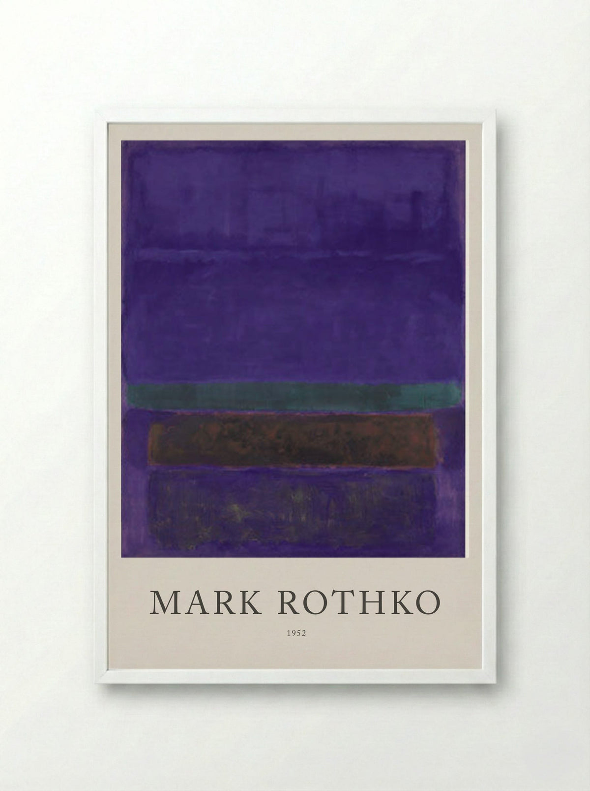 Untitled (Violet, Green and Red on Violet Ground) - Mark Rothko - Framed Print White