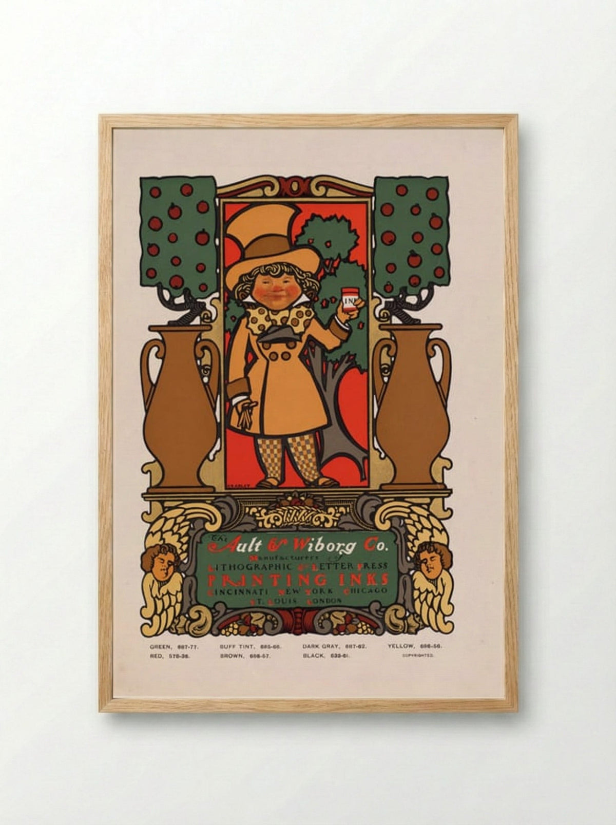 The Ault & Wiborg Co. (Printing Inks Advertisement) - Will H. Bradley - Framed Print Wood
