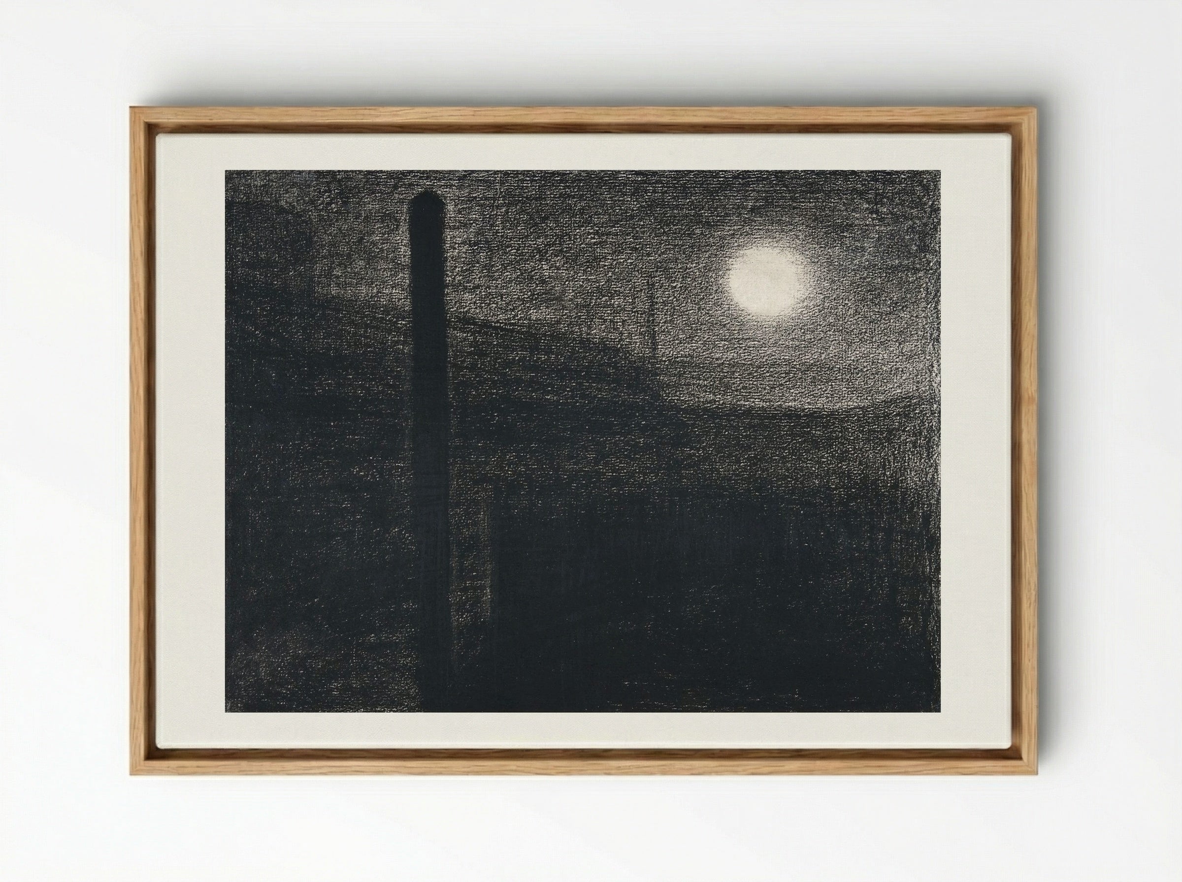 Courbevoie, Factories by Moonlight - Georges Seurat - Framed Canvas Wood