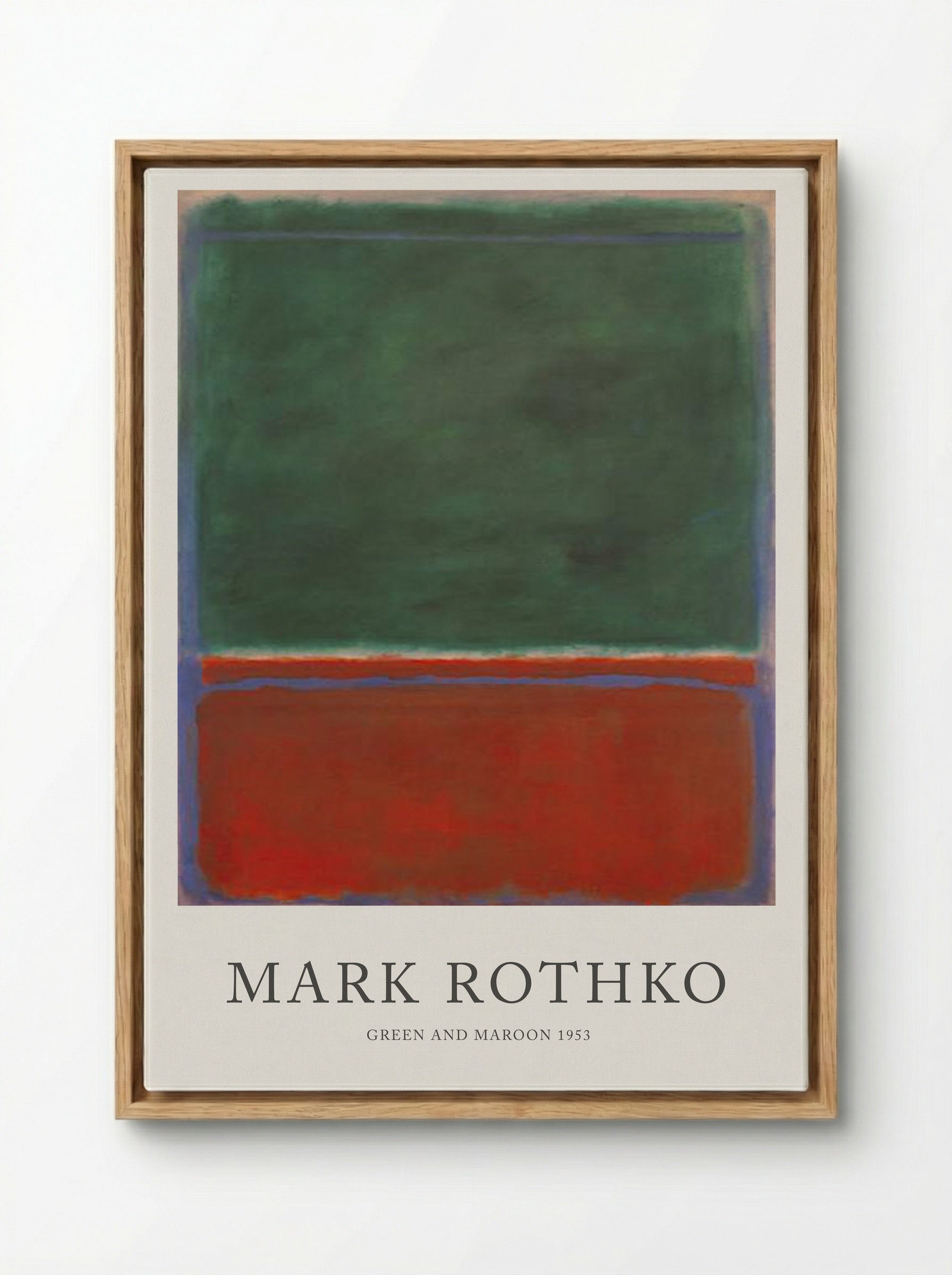 Green and Maroon - Mark Rothko - Framed Canvas Wood