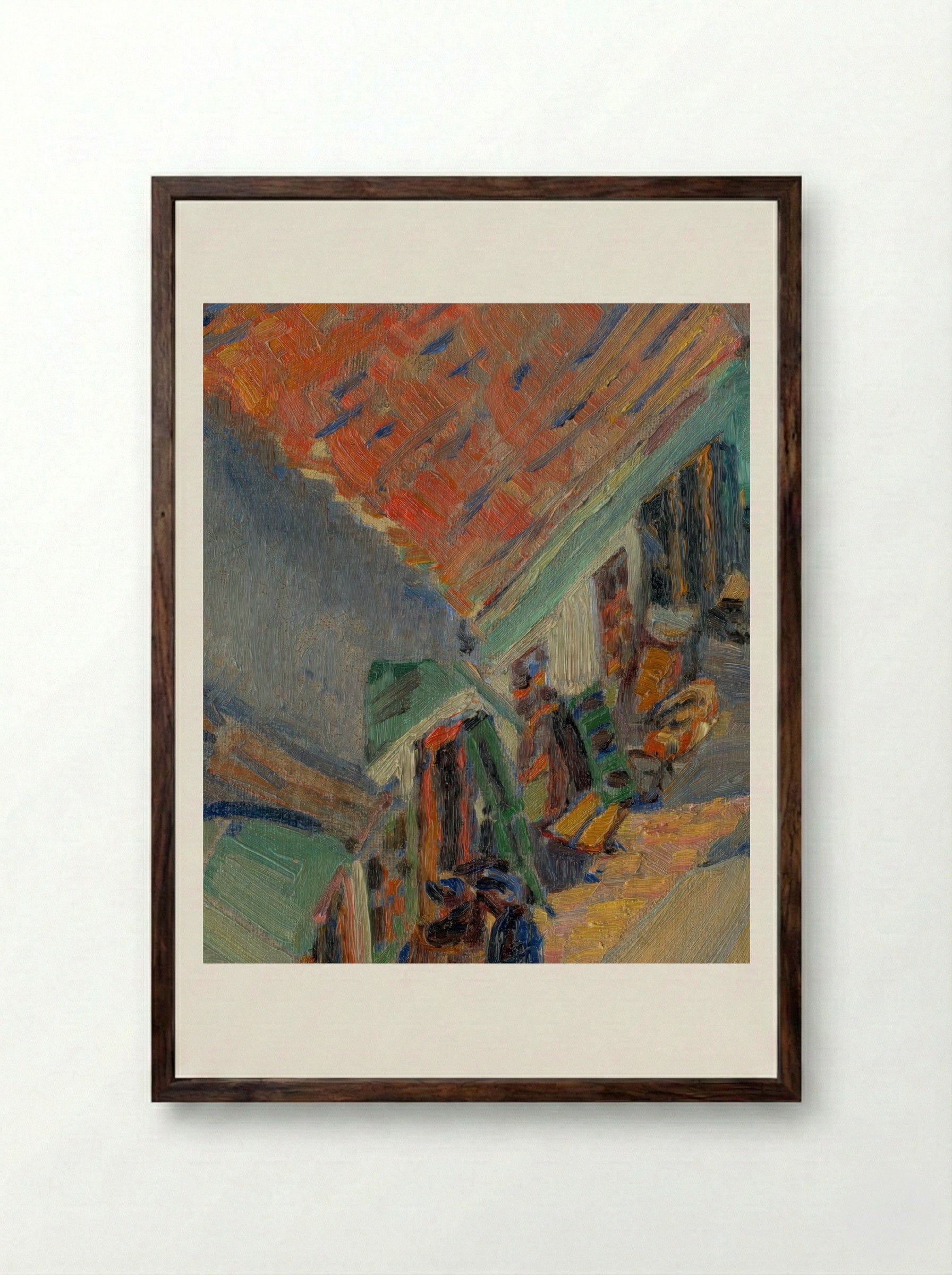 In Front of the House - Konstantin Bauer - Framed Print Dark Wood