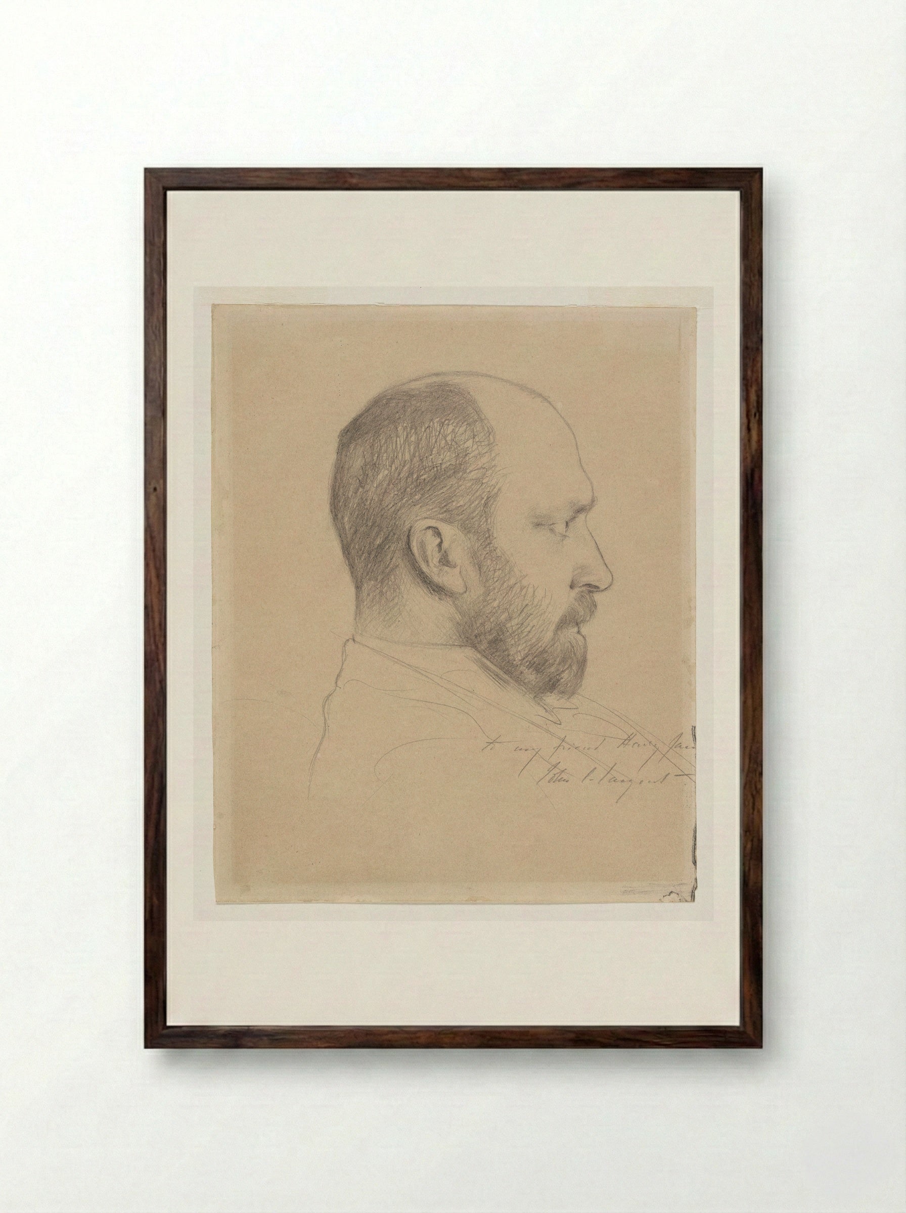 Portrait of Henry James - John Singer Sargent - Framed Print Dark Wood