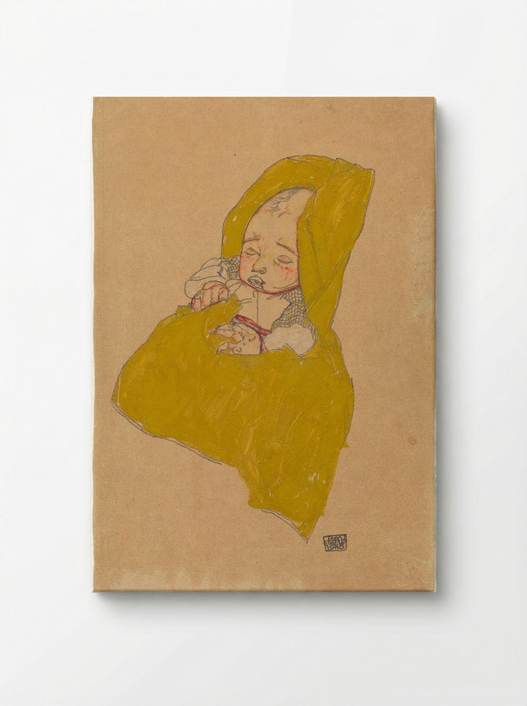 Infant in Swaddling Clothes - Egon Schiele - Canvas