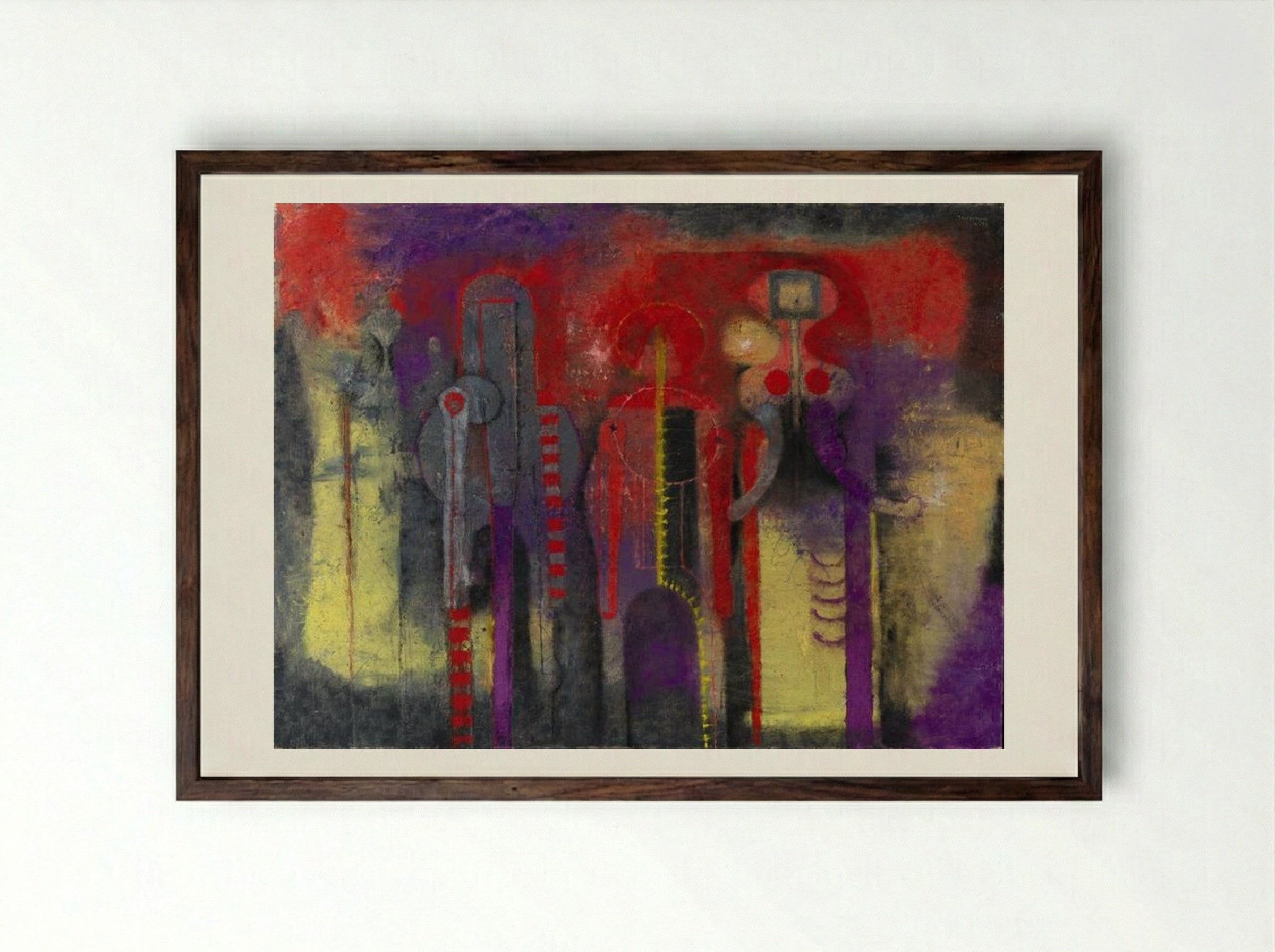 Three People - Rufino Tamayo - Framed Print Dark Wood