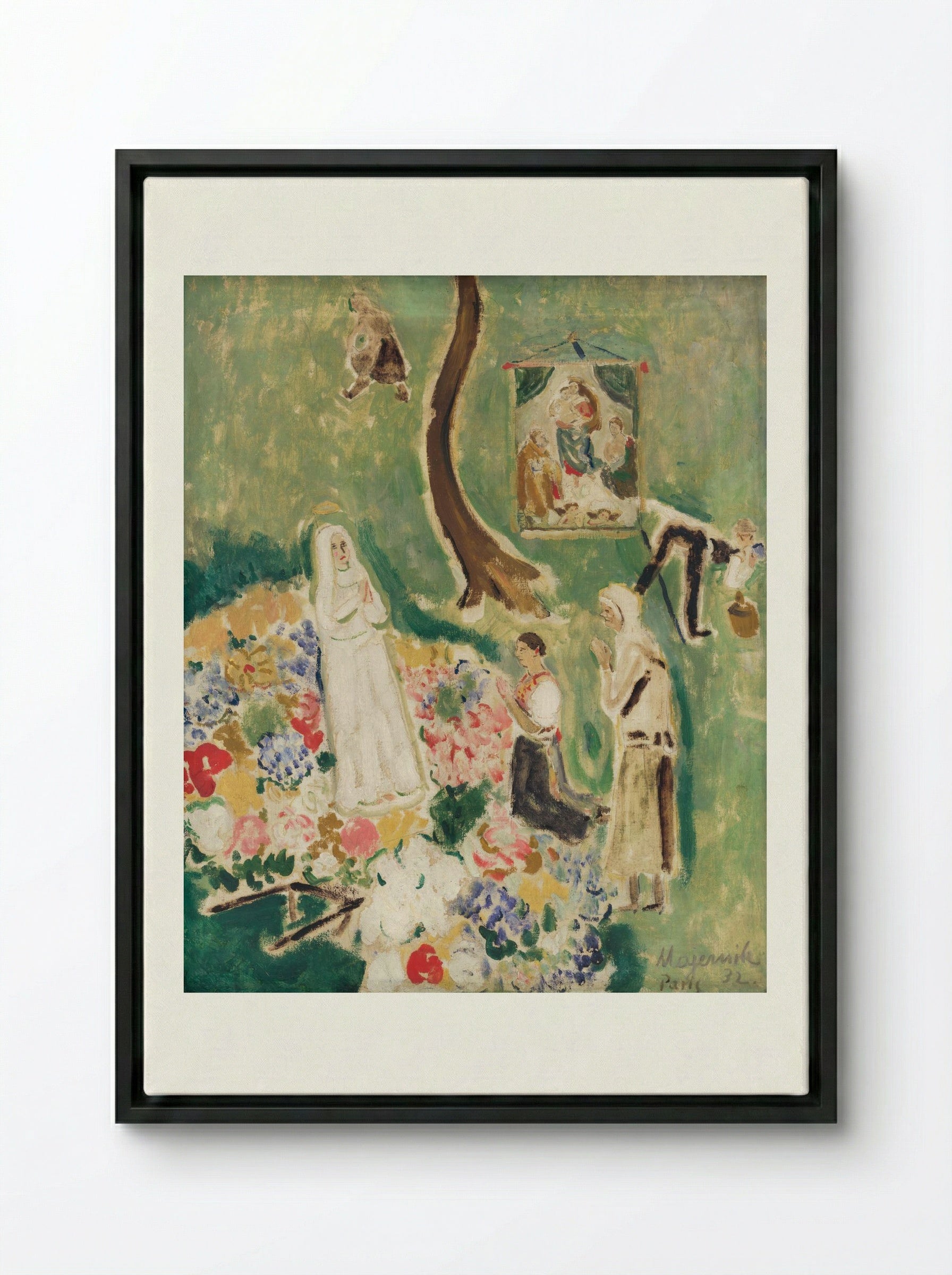 Two Madonnas - Cyprián Majerník - Framed Canvas Black