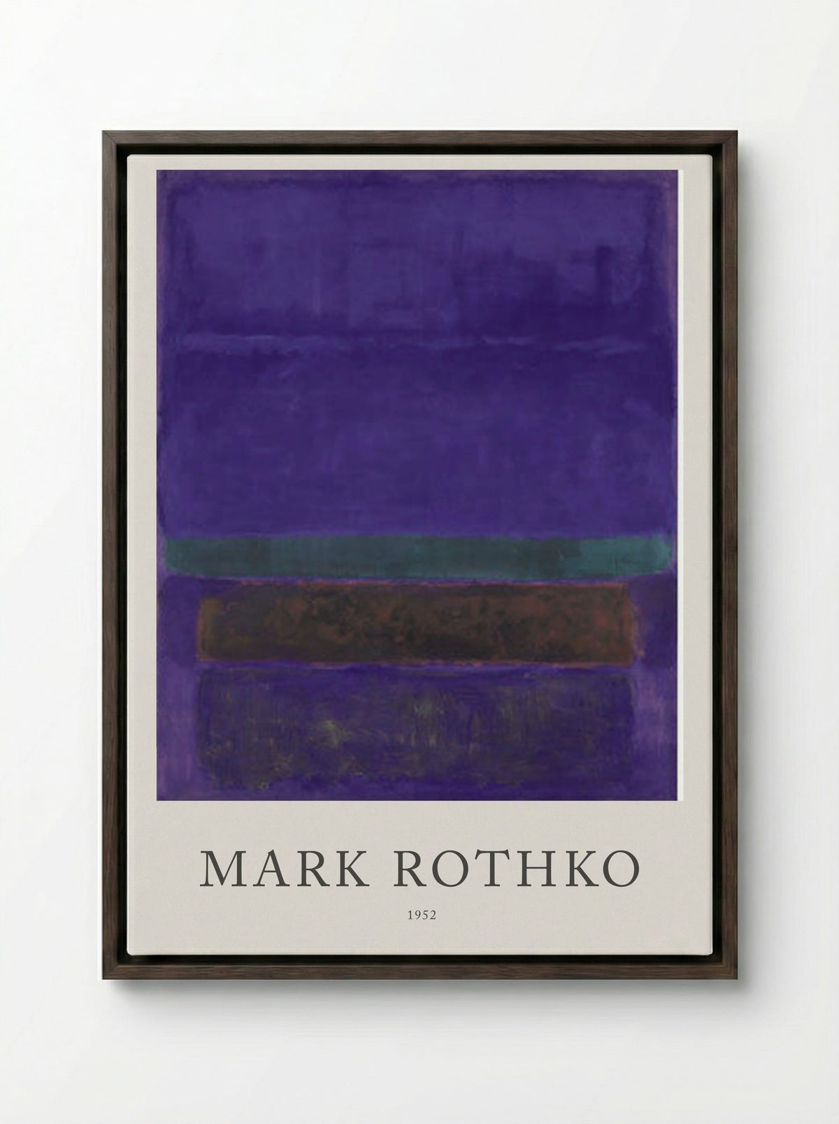 Untitled (Violet, Green and Red on Violet Ground) - Mark Rothko - Framed Canvas Dark Wood