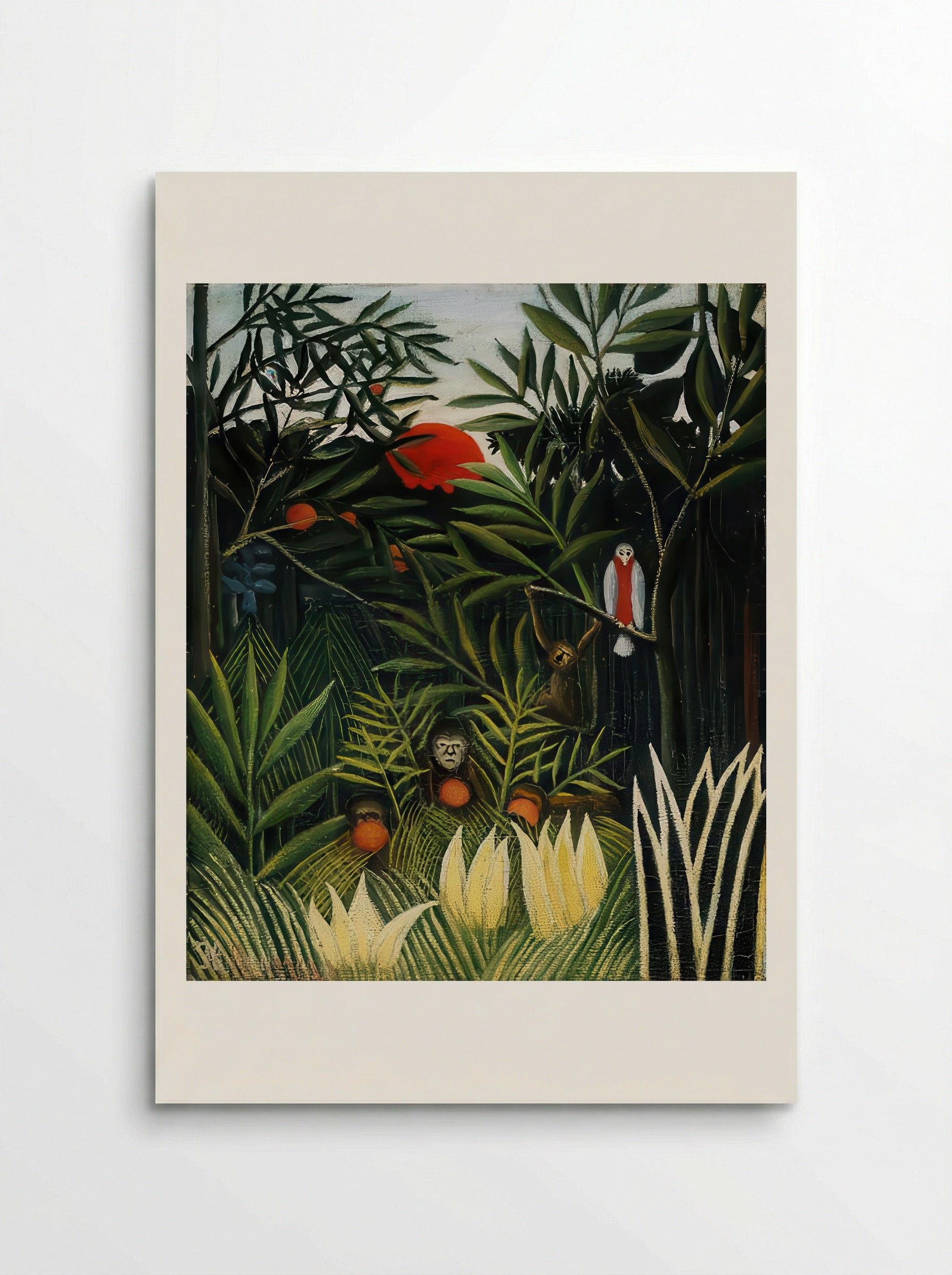 Landscape with Monkeys by Henri Rousseau – Jungle Wildlife Naïve Art Print - Poster