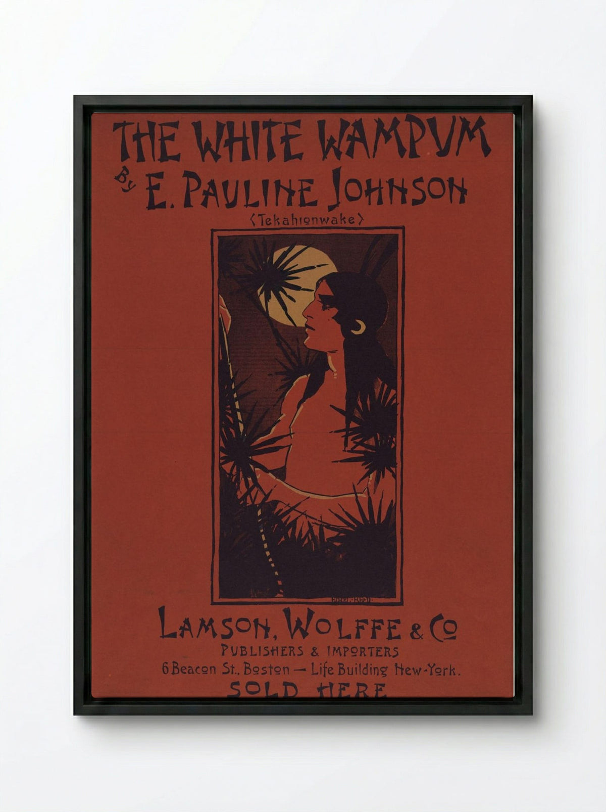 The White Wampum - E. Pauline Johnson - Framed Canvas Black