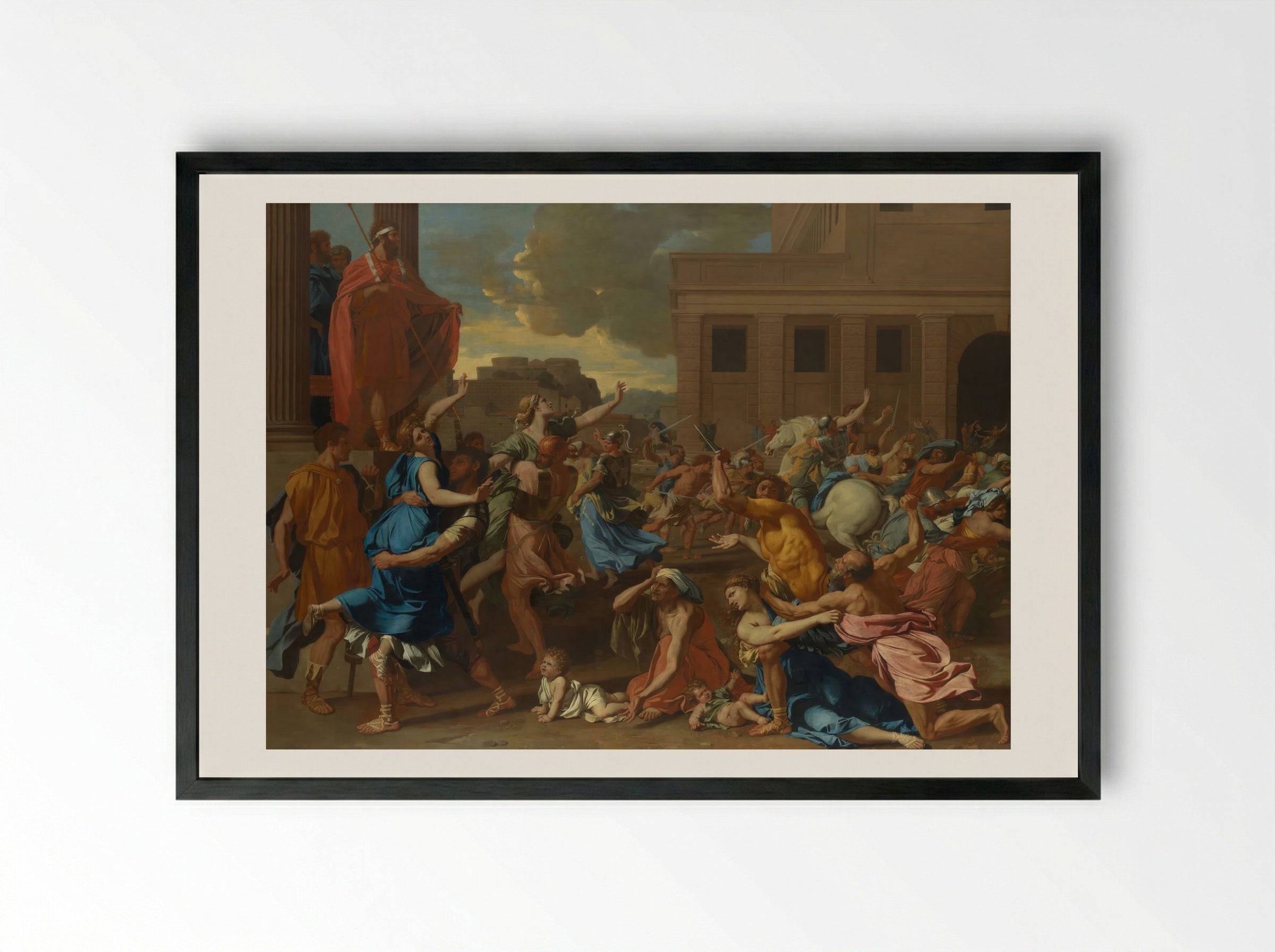 The Abduction of the Sabine Women - Nicolas Poussin - Framed Print Black