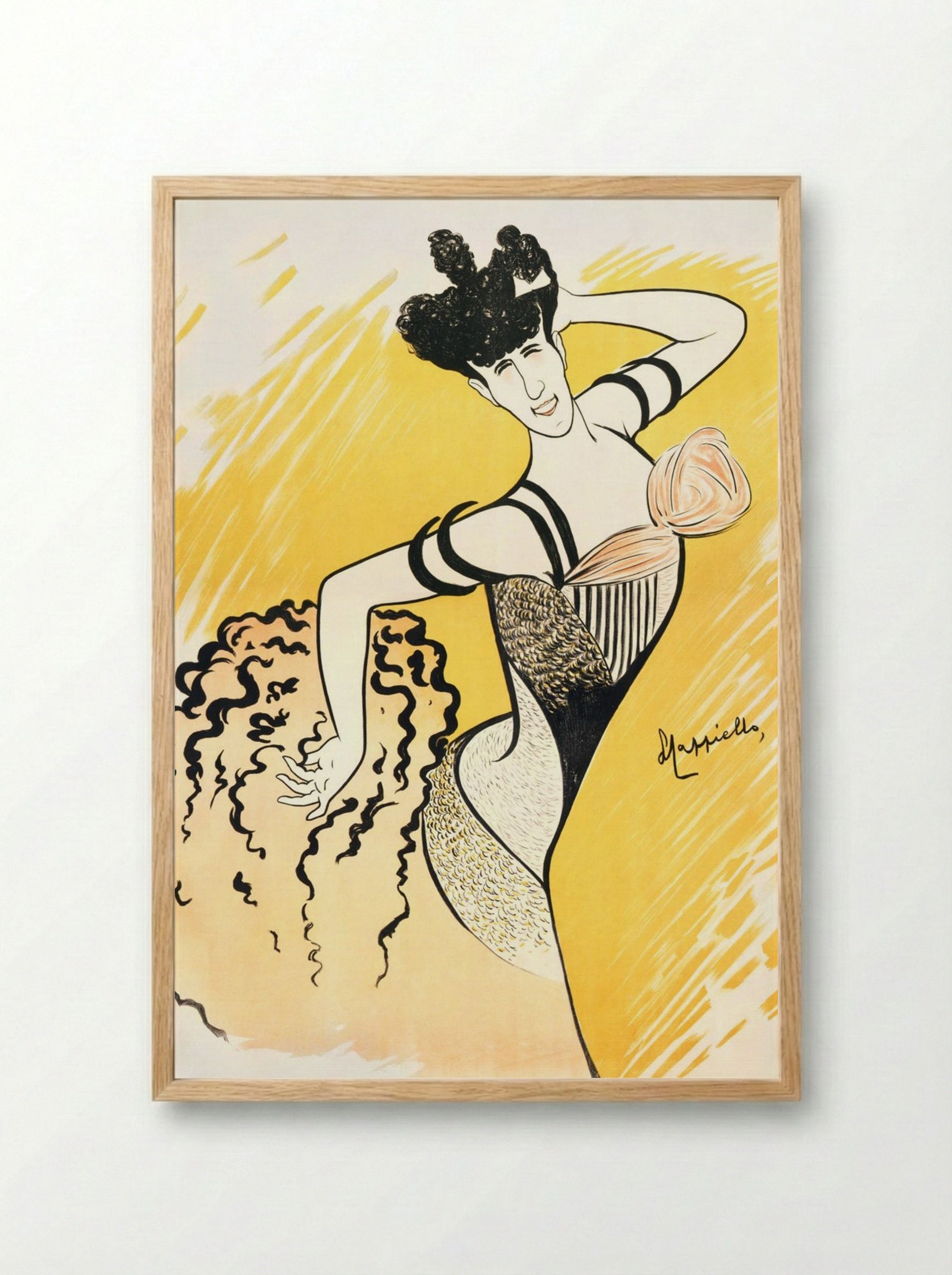Louise Balthy at the Folies-Bergère - Leonetto Cappiello - Framed Print Wood
