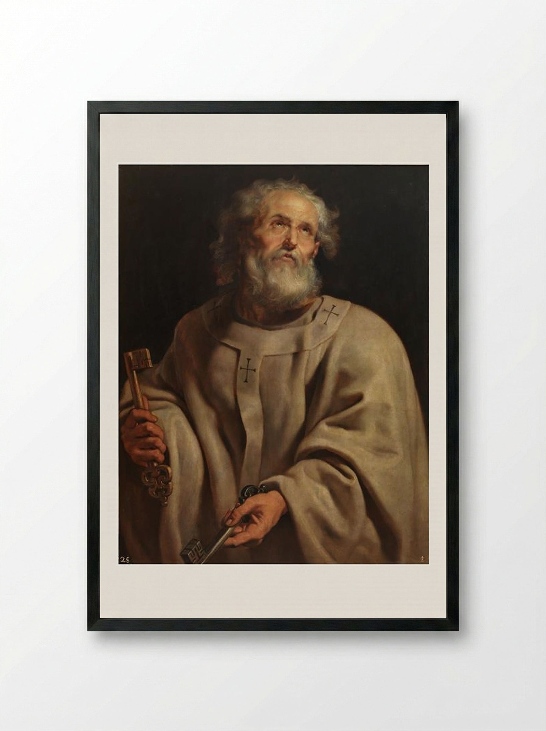 Saint Peter - Peter Paul Rubens - Framed Print Black