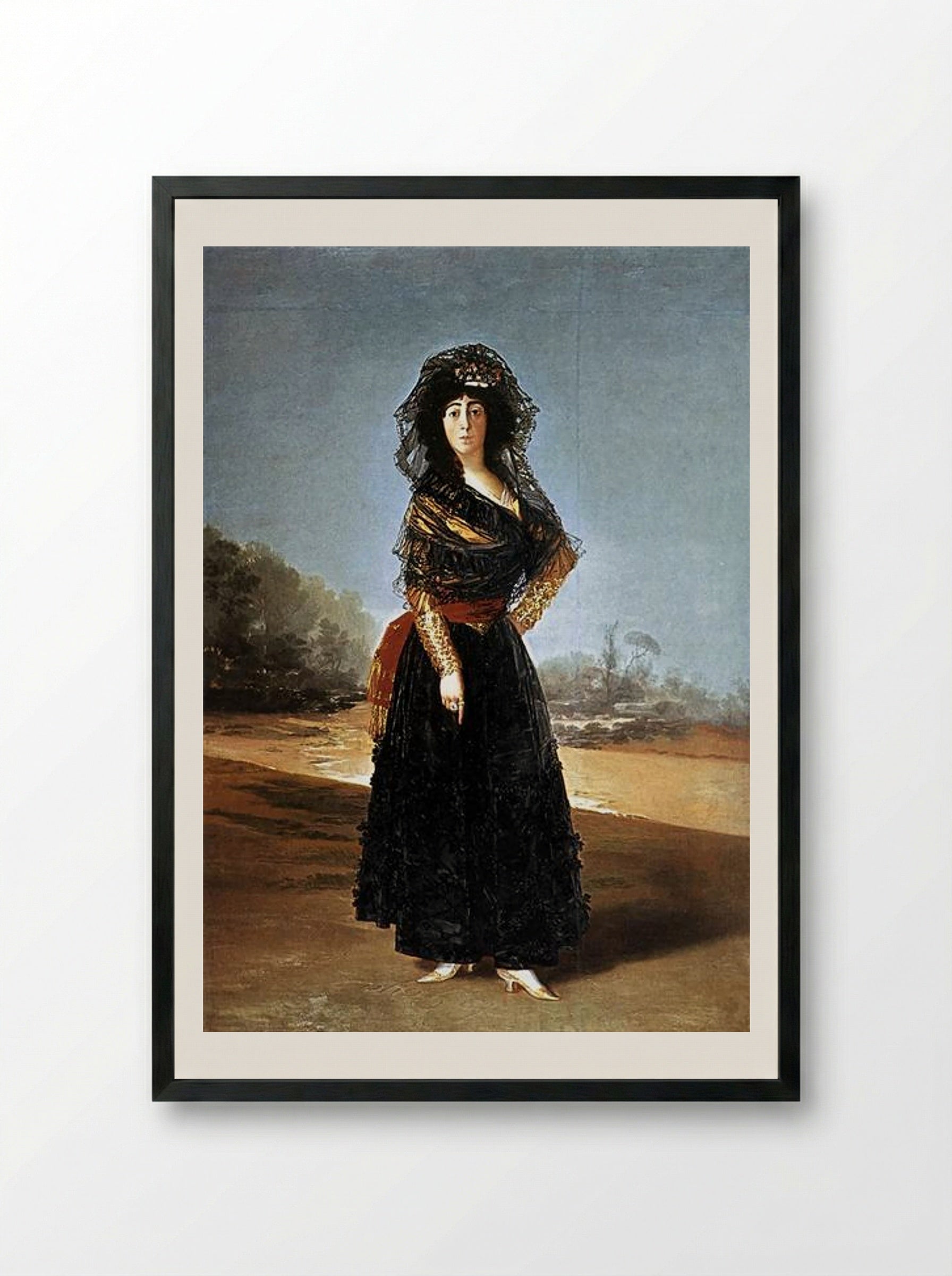 The Duchess of Alba - Francisco Goya - Framed Print Black